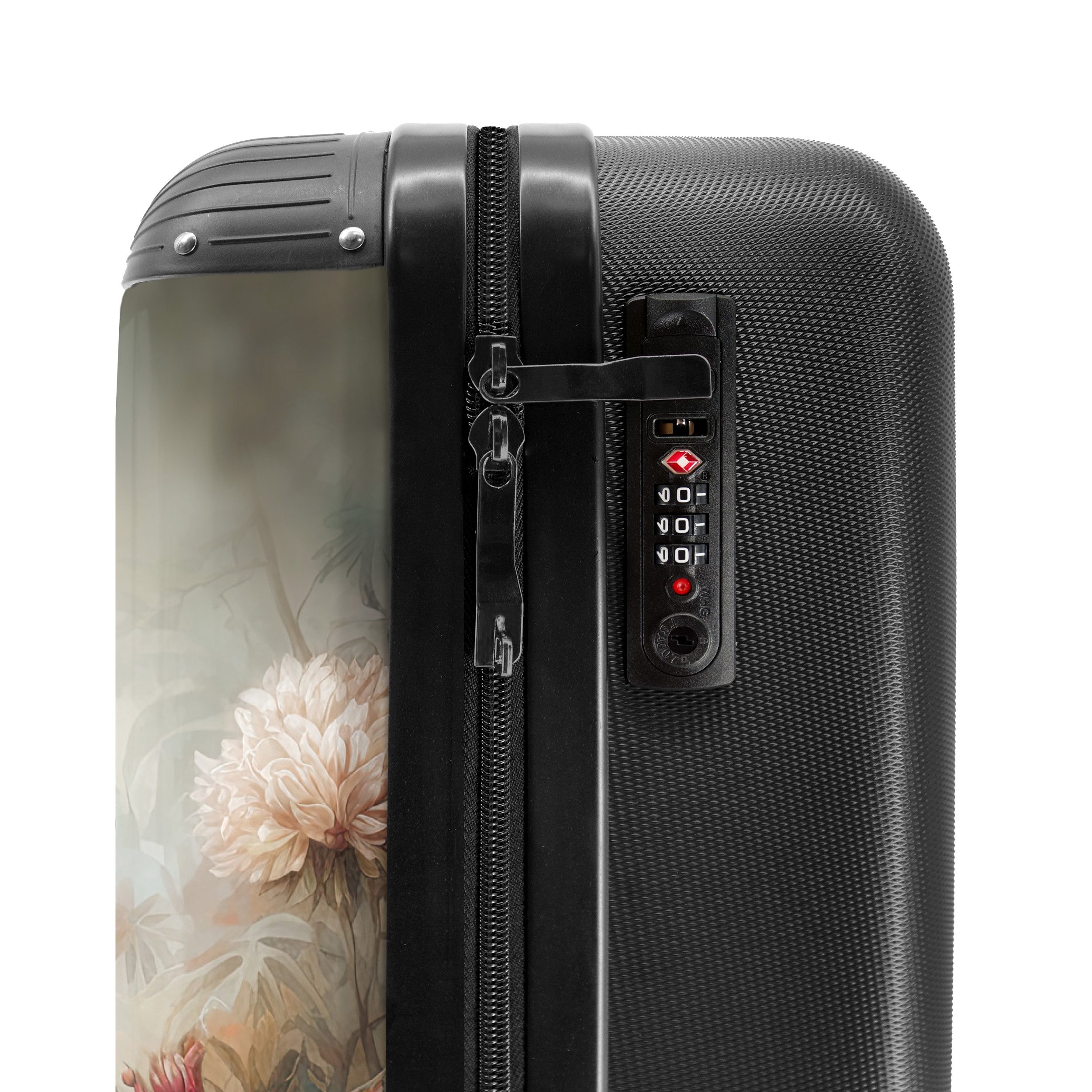 NoBoringSuitcases.com© Hartschalen-Trolley Tukan - Vögel - Blumen - Dschungel 55x35x20cm, 4 Rollen, Reisetasche mit Rollen, Koffer Handgepäck Flugzeug