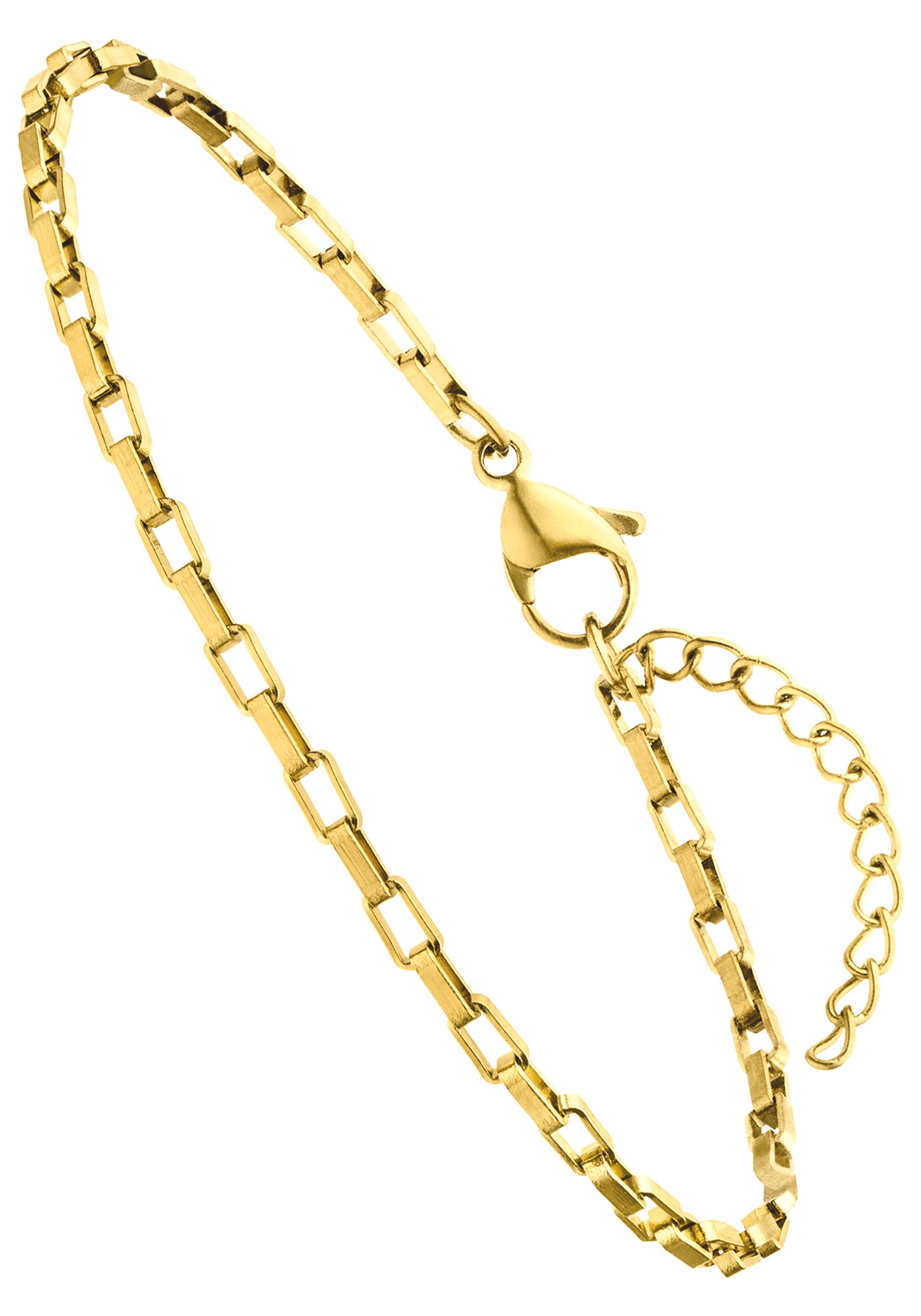 JOBO Armband Kastenarmband Kastenkette, Edelstahl goldfarben günstig online kaufen