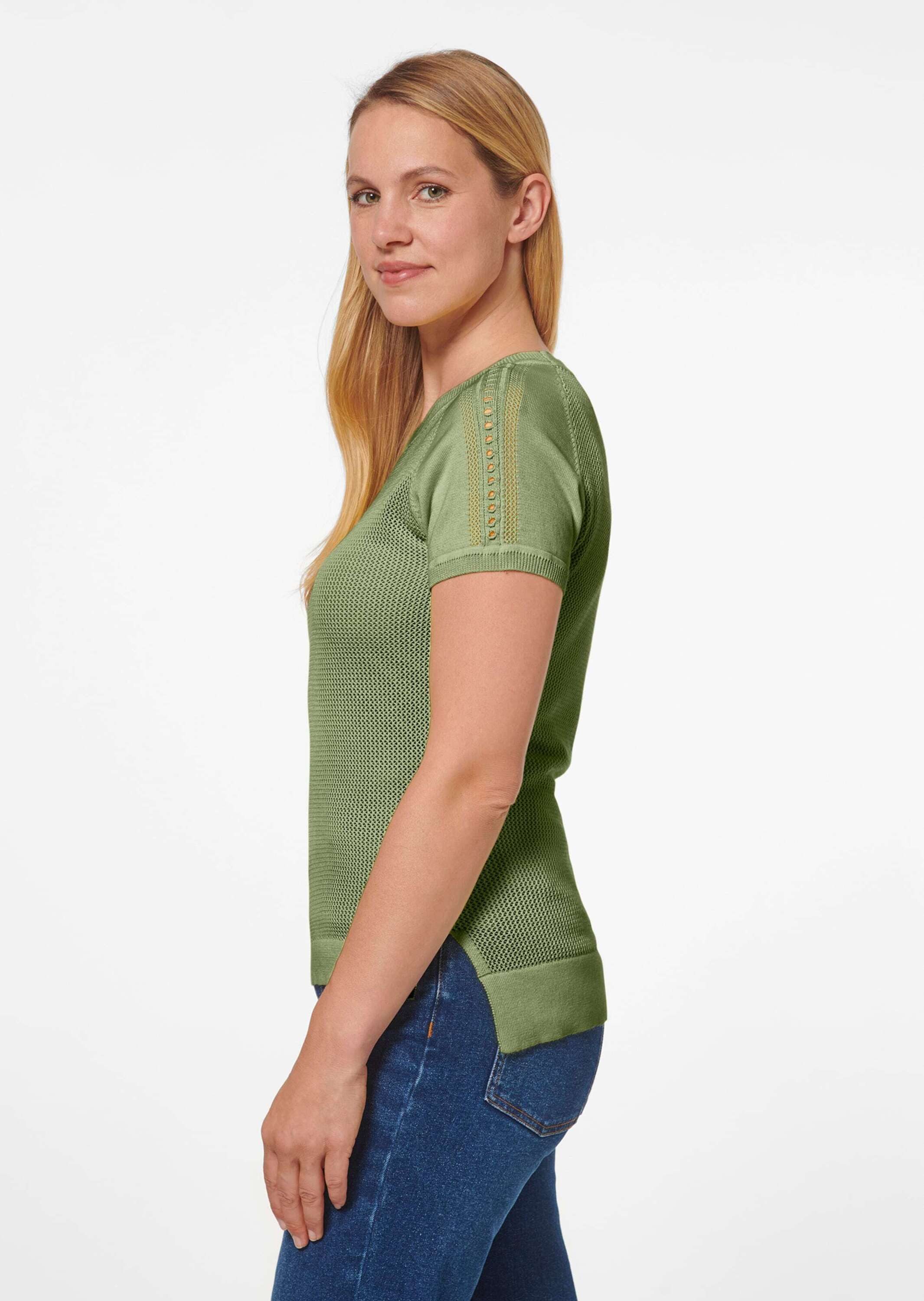 MADELEINE Strickpullover Netzpullover aus Supima-Baumwolle