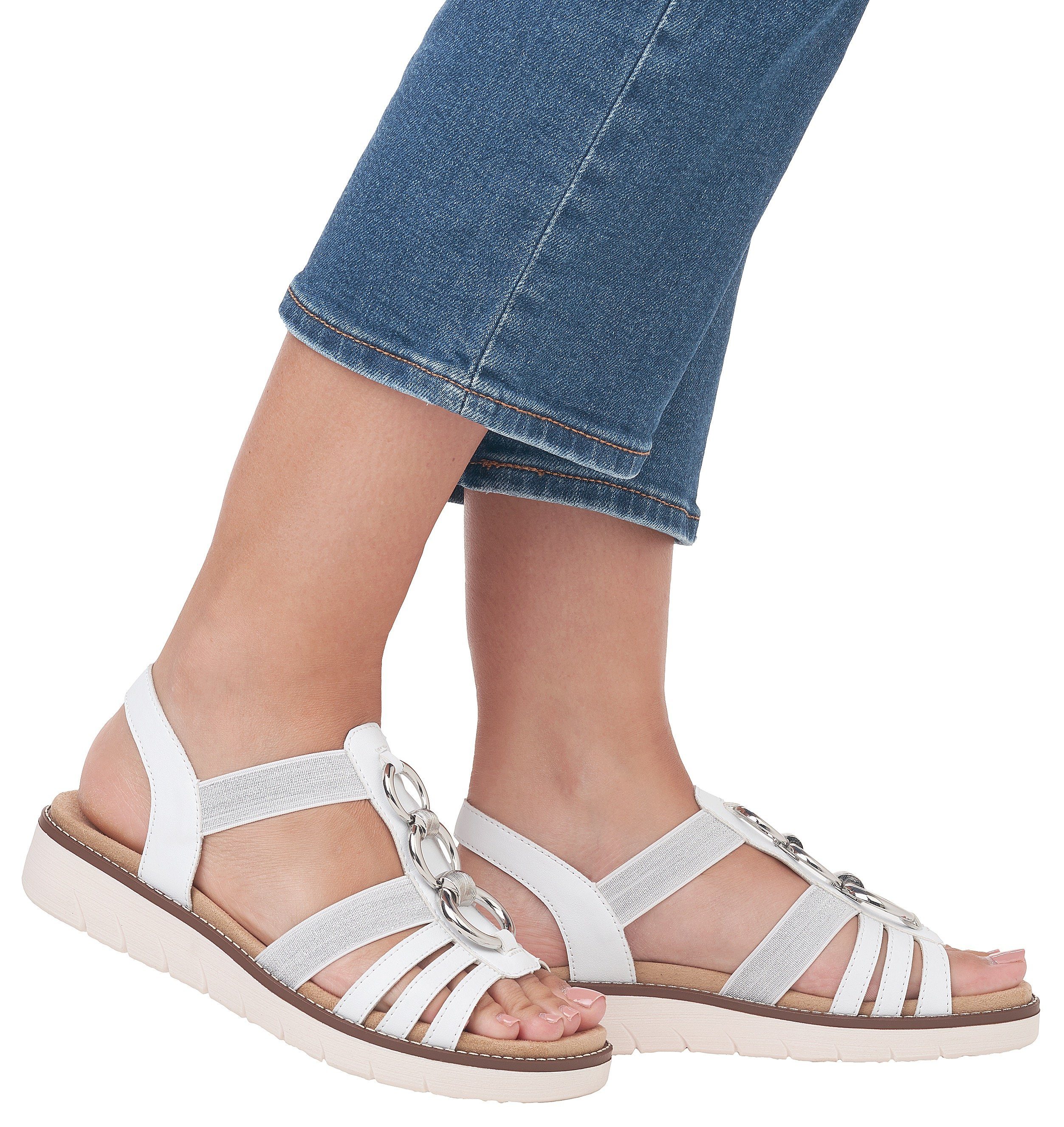 Remonte Sandale, Sommerschuh, Sandalette, Keilabsatz, mit praktischen Gummi günstig online kaufen