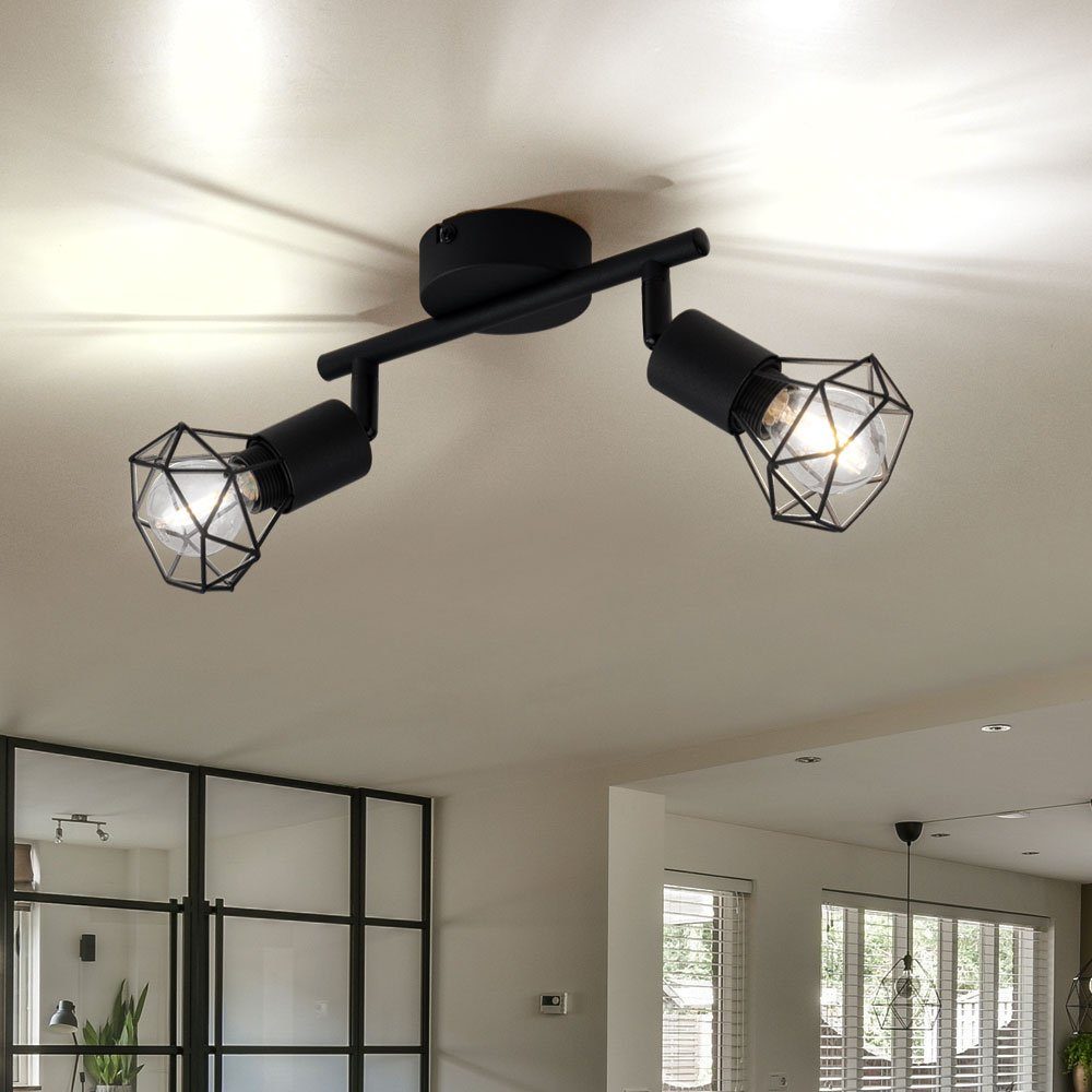 GLOBO LIGHTING LED Deckenspot, Leuchtmittel nicht inklusive, Decken Leuchte Käfig Spot Strahler Leiste verstellbar Lampe