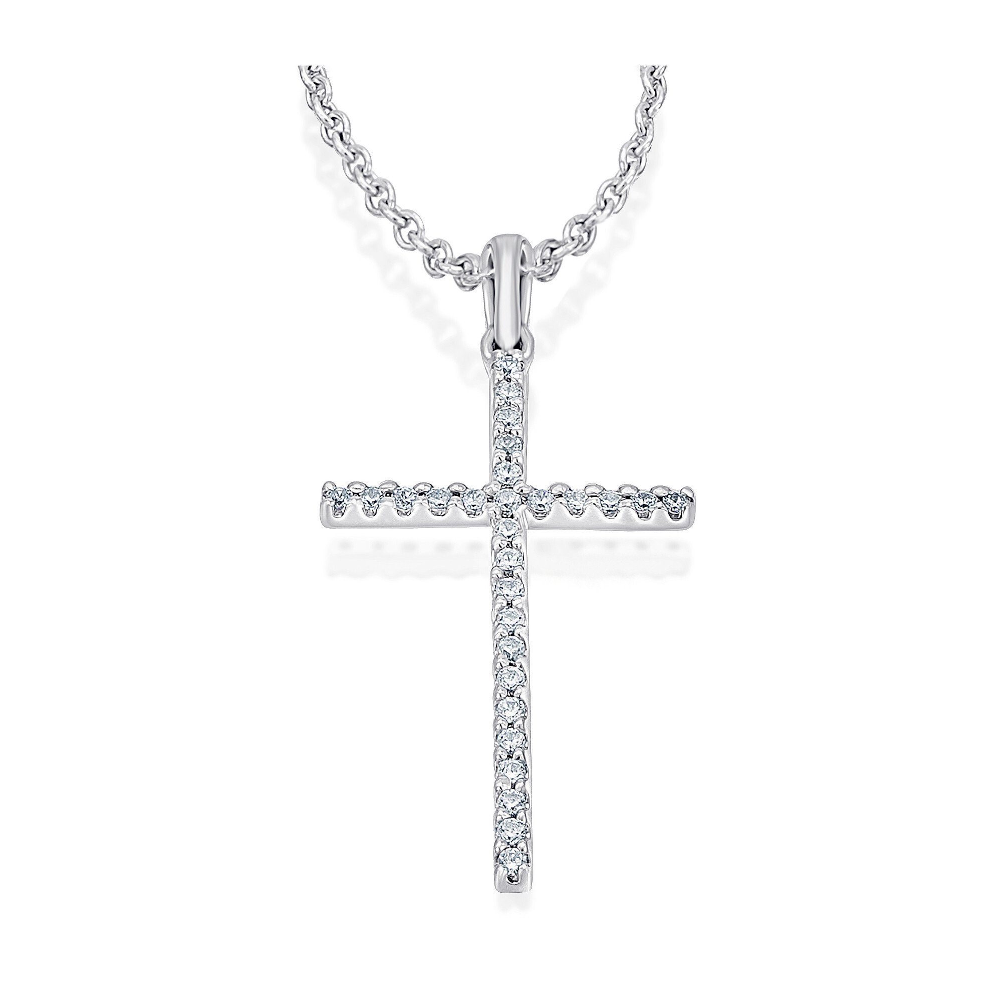 Kettenanhänger 0,10 ct Diamant Brillant Anhänger aus 585 Weißgold