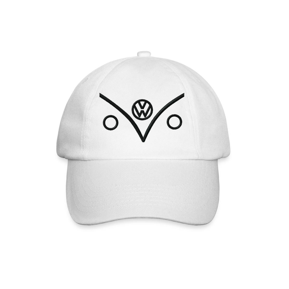 Spreadshirt Baseball Cap Volkswagen VW Bulli Outlines Vorne Schwarz Stick Baseballkappe (1-St)