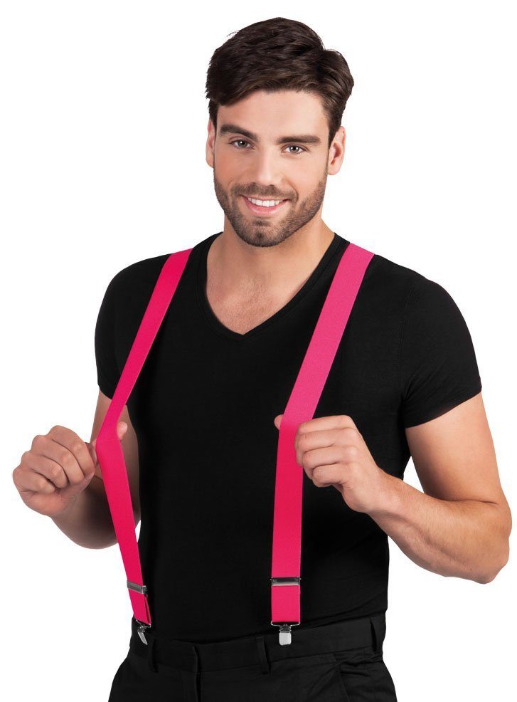 Boland Hosenträger Hosenträger neon-pink Farbenfrohes Accessoire für Verkleidungen