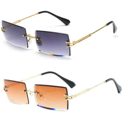 GelldG Sonnenbrille »Rechteck Frame Sonnenbrillen für Frauen Retro Square Linsen ohne Augenwinkel«