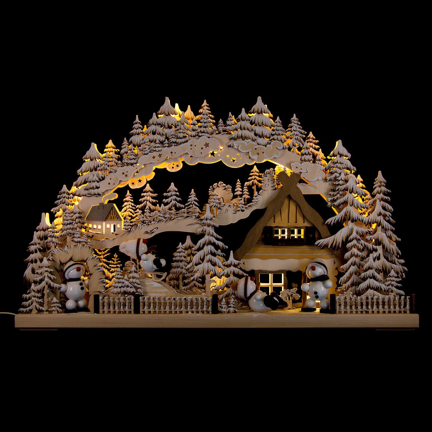 Schwibbogen 3D-Schwibbogen Snowmolli-Paradies mit Raureif (72x43cm) von RATAGS Hol