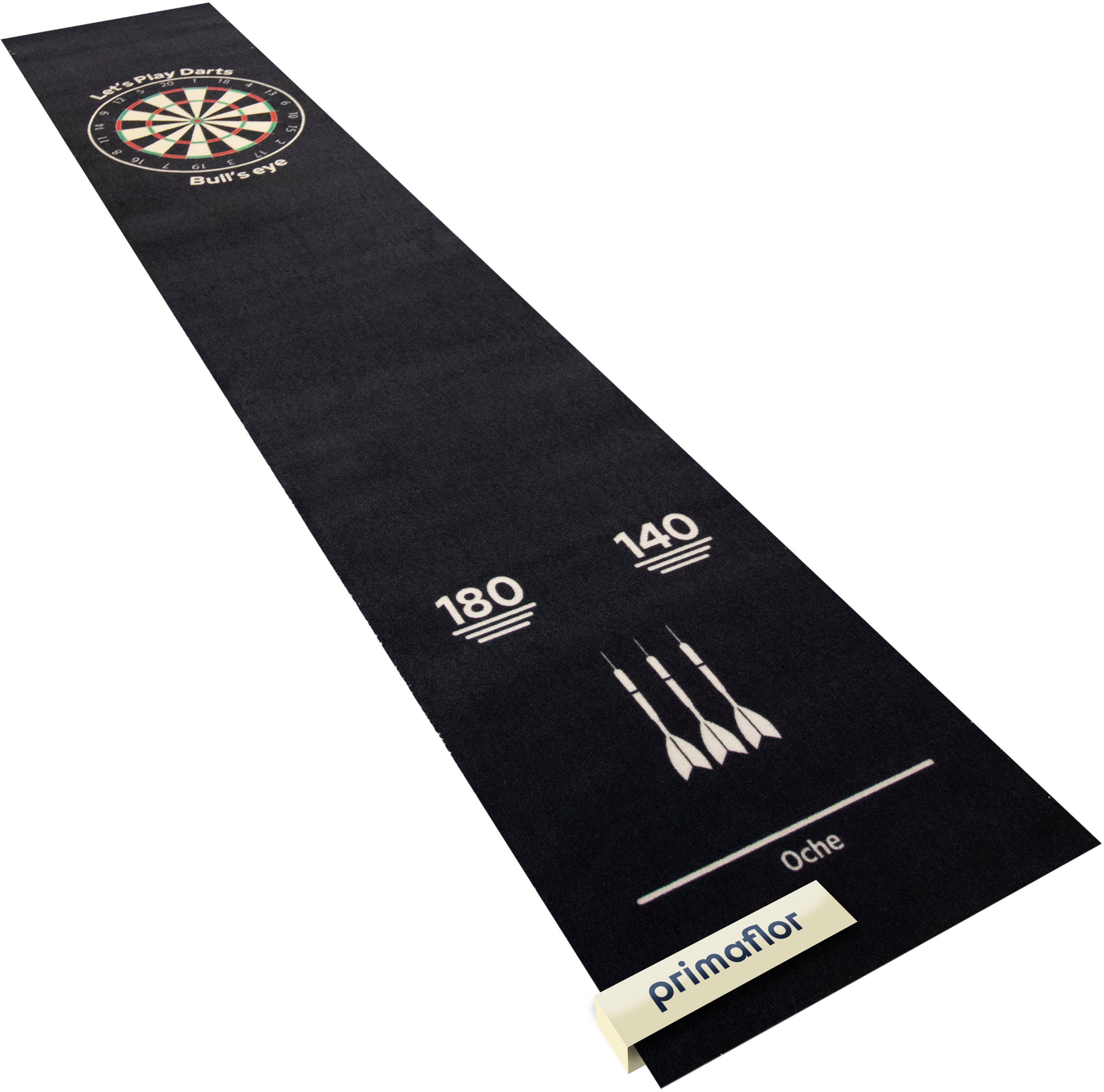 Dartmatte schwarz 237 cm, rutschhemmend offiziellem DART, mit 5 Teppich Höhe: Primaflor-Ideen Textil, rechteckig, mm, in Spielabstand