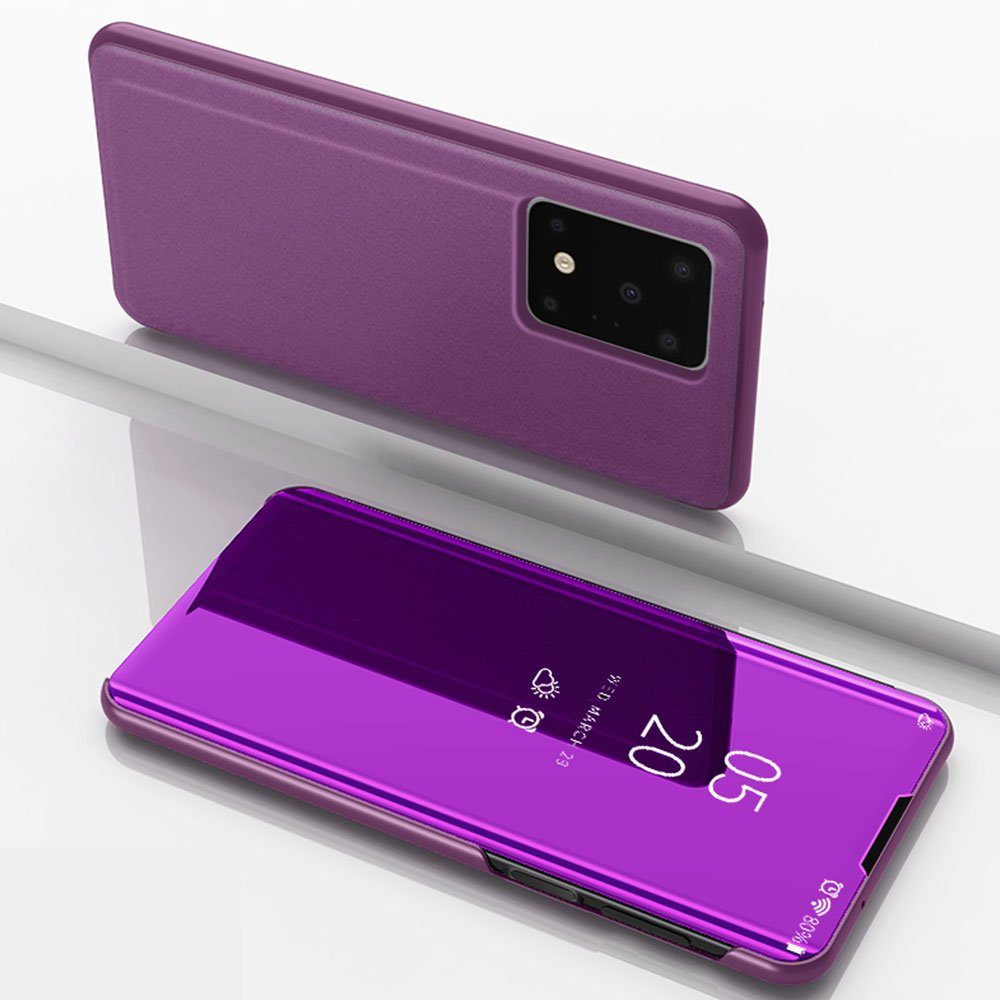 FITSU Handyhülle Spiegel Hülle für Samsung Galaxy S20 Ultra Handytasche, Schlanke Klapphülle, elegantes Flipcase, Handyhülle mit Standfunktion