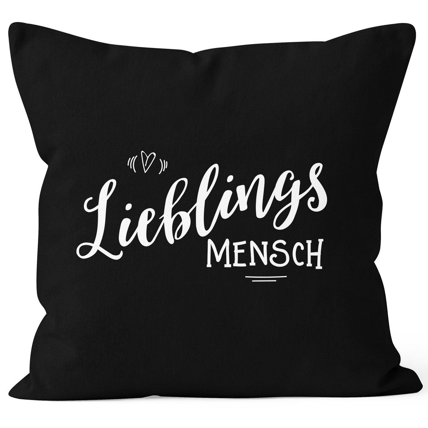 Moonworks® Geschenk Freundschaft Lieblingsmensch Kissenbezug Dekokissen schwarz Partner MoonWorks Freundin