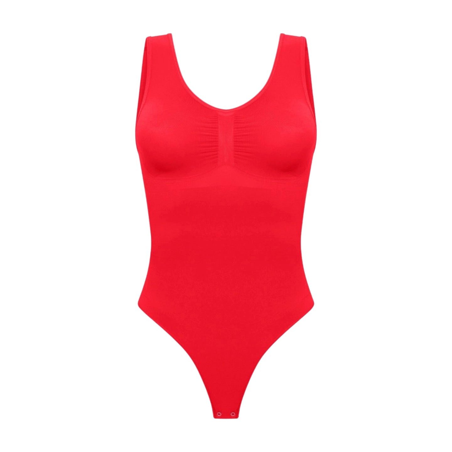 Creamy Fabrics Miederbody Tank Bodysuit Sculpting Shapewear mit String-Fire Red-L (1-tlg) Figurformend