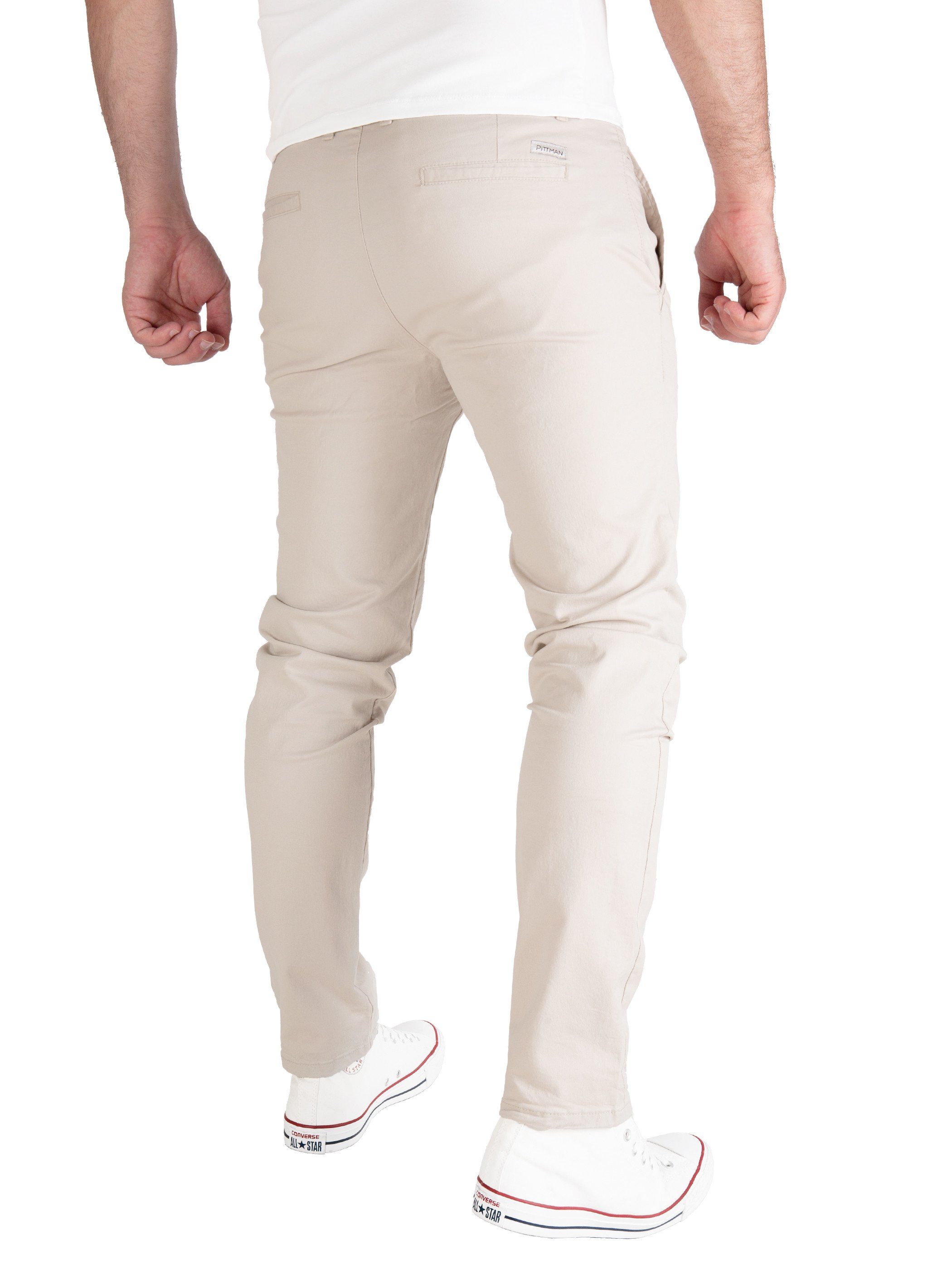 Jeans moderne mit Chino Pittman lining 144501) Grau Chinohose (silver Baumwolll Derrick Reißverschluss