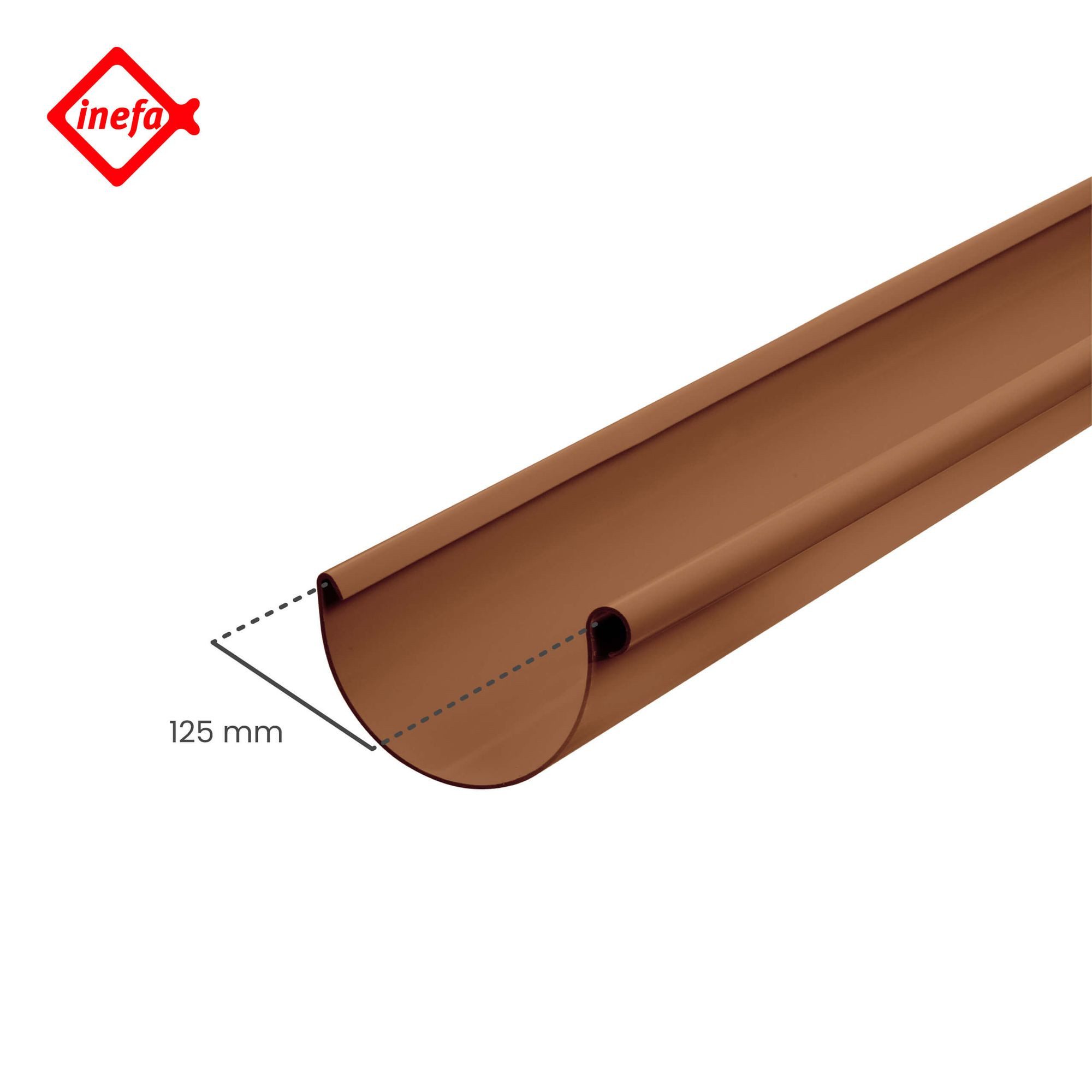 Thumbnail - INEFA Dachrinne Dachrinne halbrund 200cm PVC, NW 125. 1 Stück, Kunststoff, Rinne für Dach, Kunststoffrinne - für Gartenh...