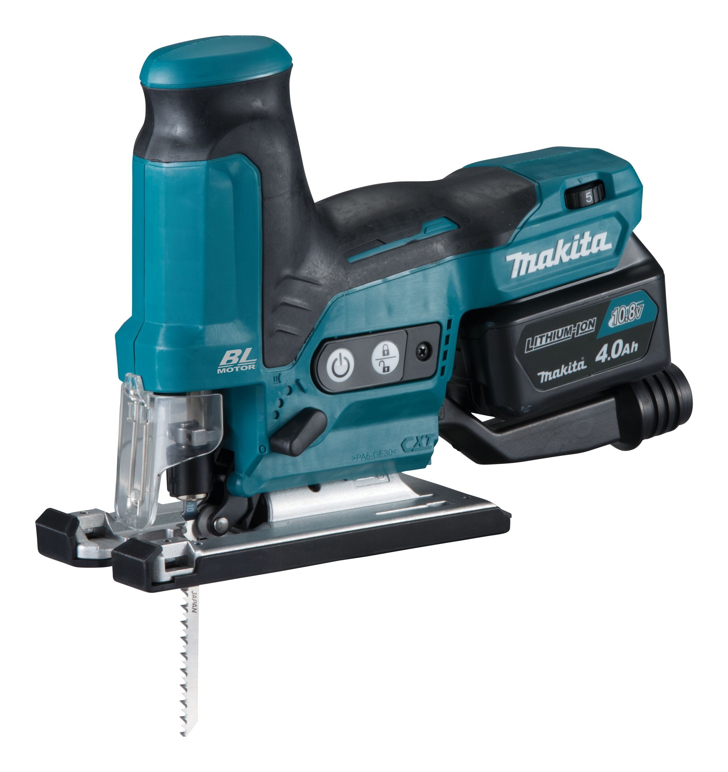 Makita Akku-Stichsäge, Pendelhubstichsäge 12V, JV102DSMJ, 90 mm, 2 x 4 Ah Li-Ion in MAKPAC 1