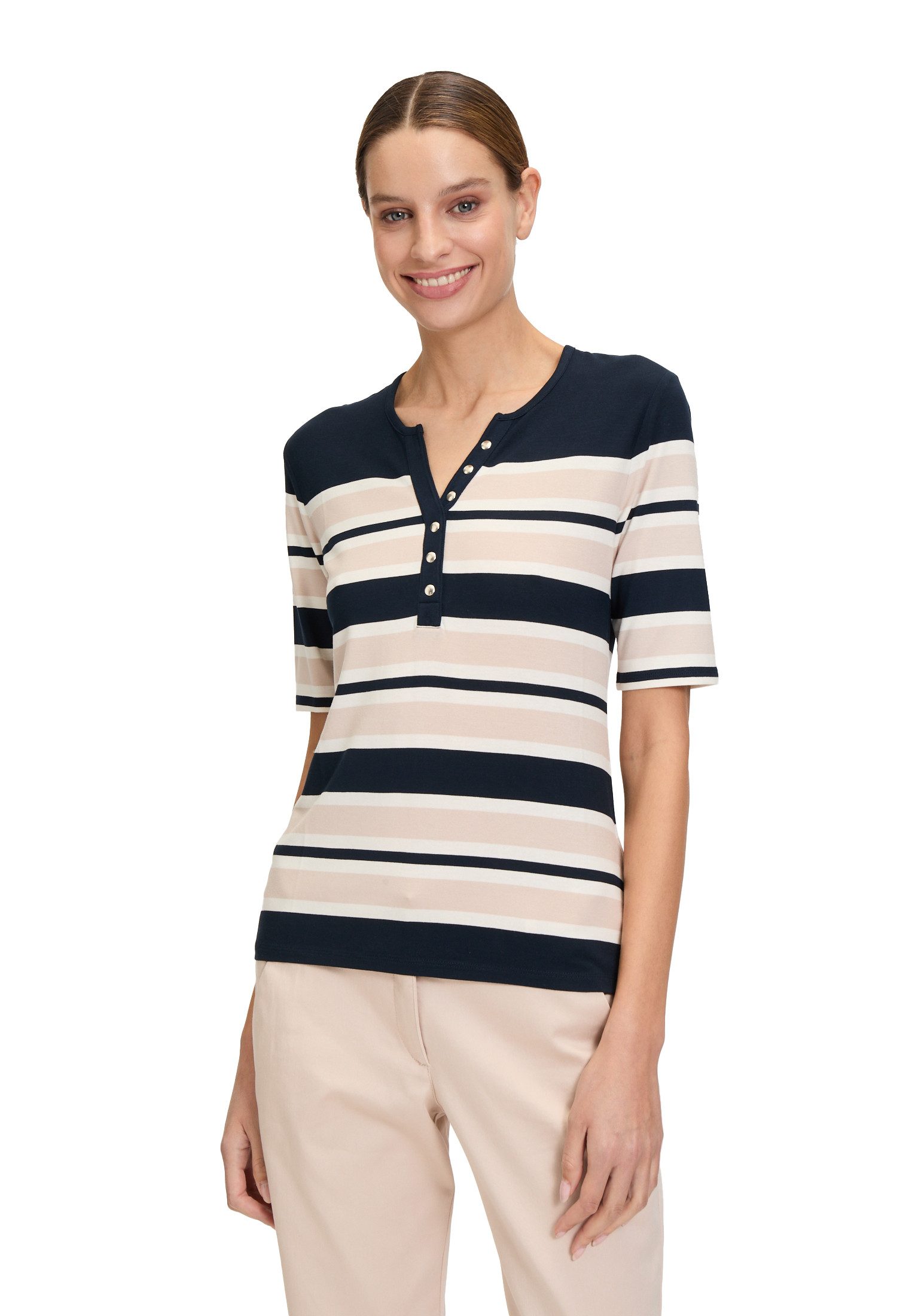 Kurzarmshirt Betty Barclay Basic Shirt mit Knöpfen