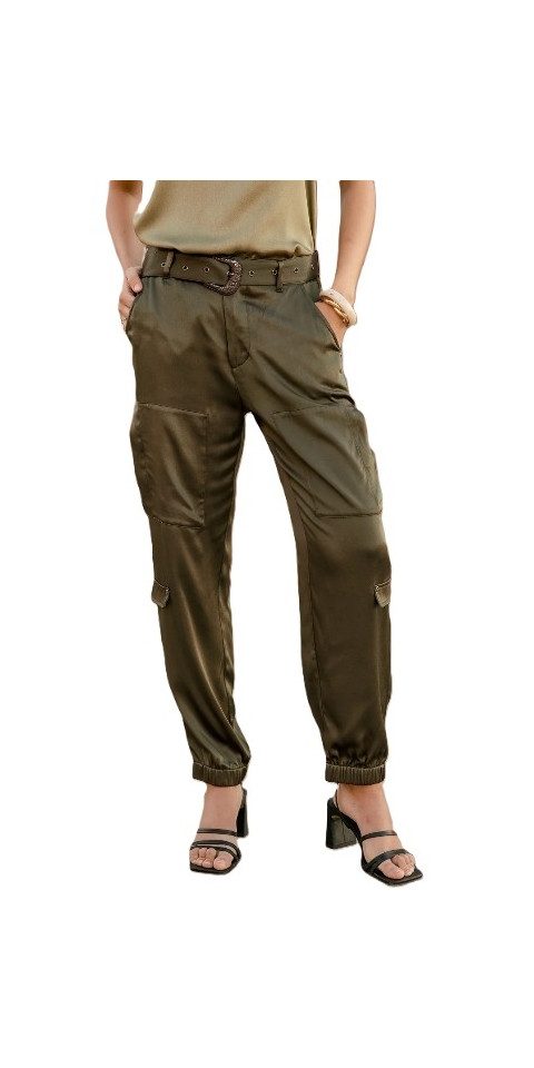 Freeman T. Porter Stoffhose Ciara Steppin Hose - Hose Damen - Cargohose - lange Hose grün