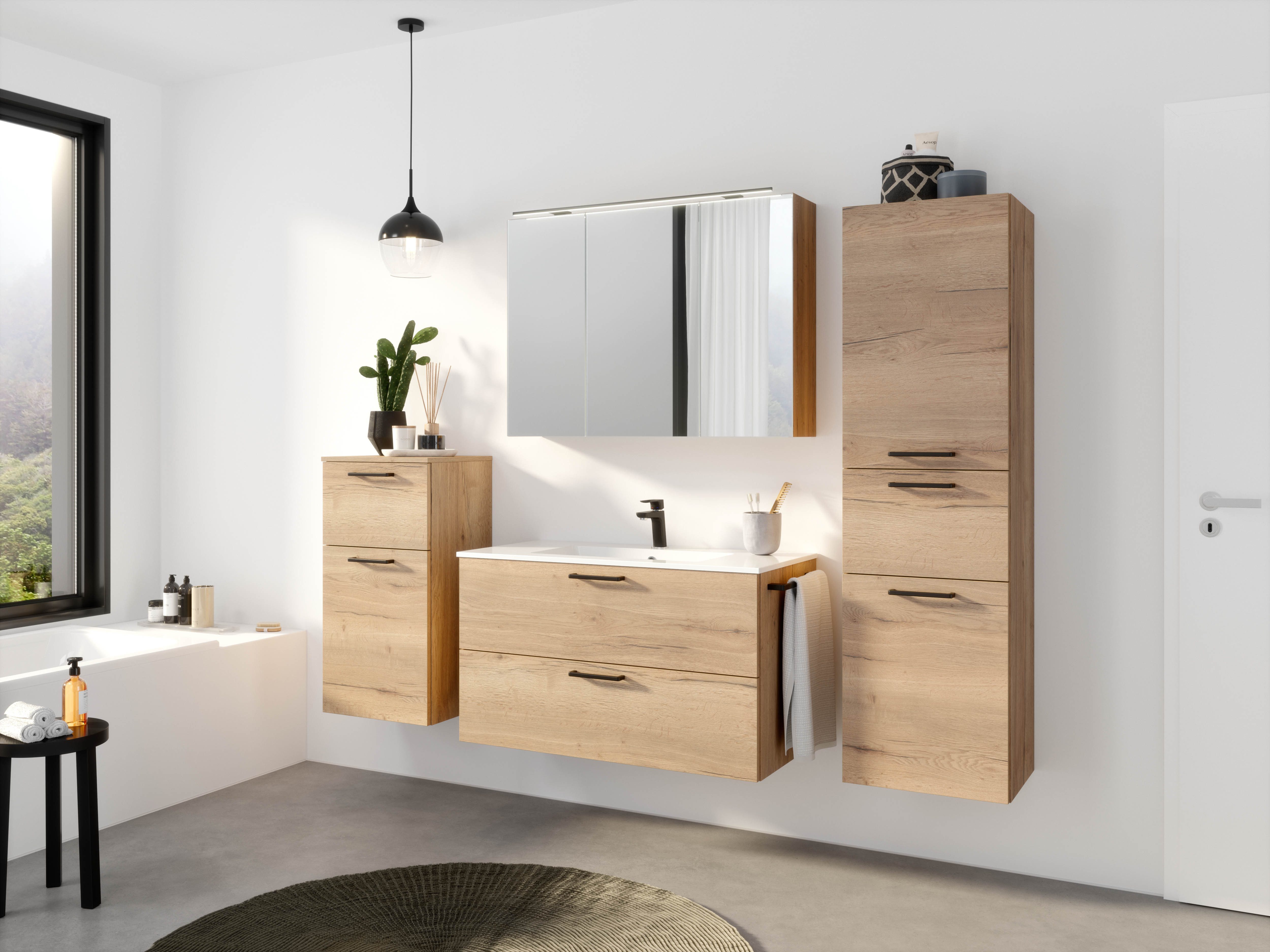 nobilia® Badmöbel-Set Tolvina, (4-St., vormontiert, mit günstig online kaufen