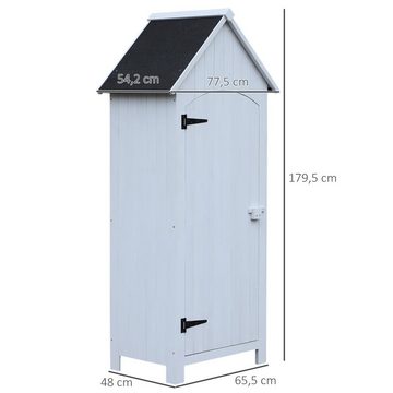 Outsunny Gerätehaus Gartenschrank mit Bitumenpappe, BxT: 54.2x77.5 cm