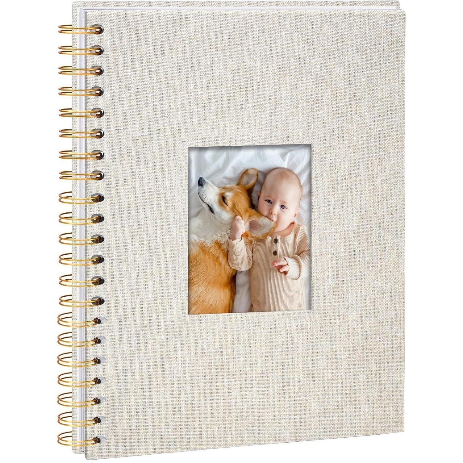 LuxusKollektion Sammelalbum Fotoalbum Spiralalbum Scrapbook DIY 28 x 20,5 cm 80 Seiten Beige
