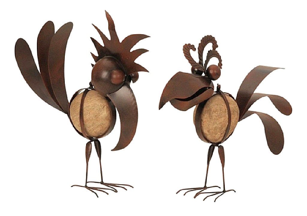 Geschenkestadl Gartenfigur 2 originelle Metallvögel 32cm günstig online kaufen