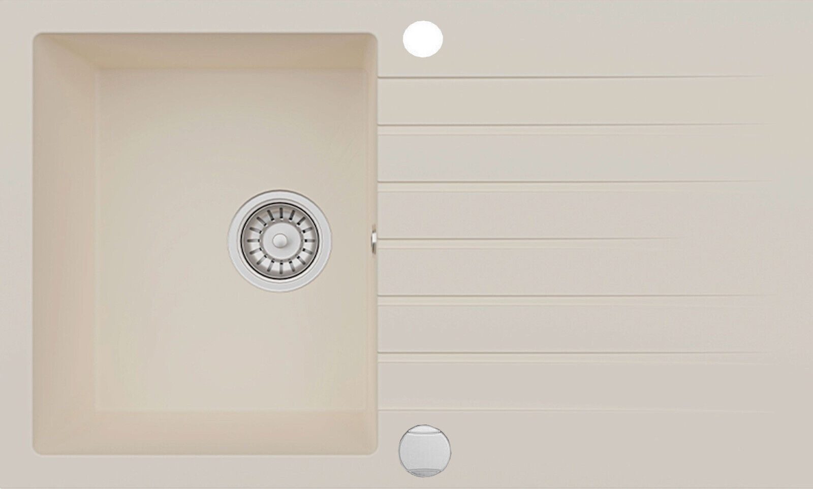 Homeline Granitspüle LADY Granitspüle Küchenspüle Siphon Einbauspüle Spülbecken Spüle, rechteckig, 76/44 cm, Granitspüle, (Granitspüle mit Ablaufgarnitur, 1 St., Mit Zubehör), Variabel