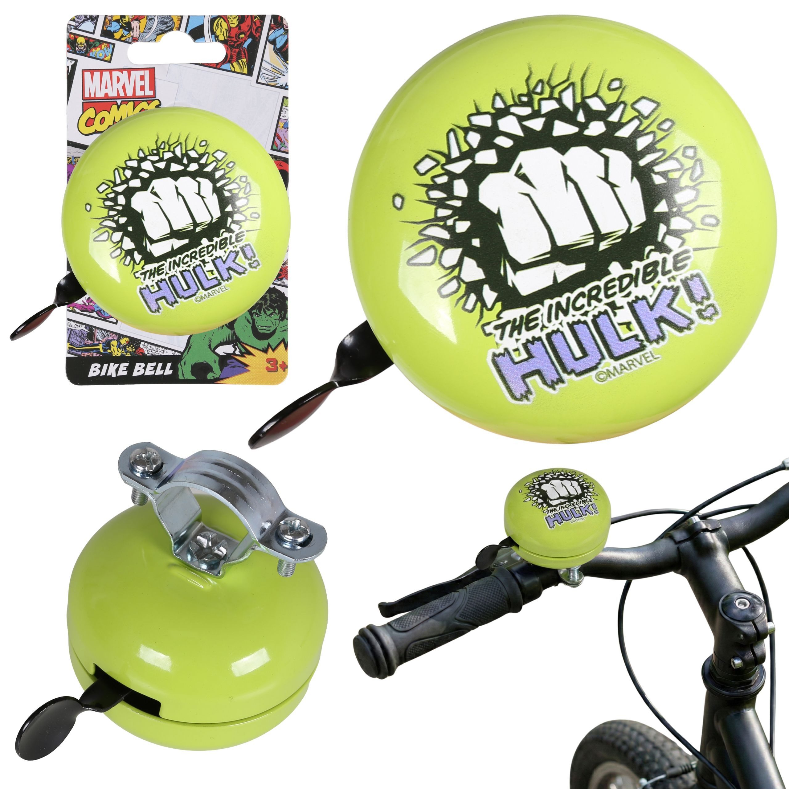 MARVEL Fahrradklingel MARVEL Avengers HULK Metall-Fahrradklingel – Retro 6 cm Kinder