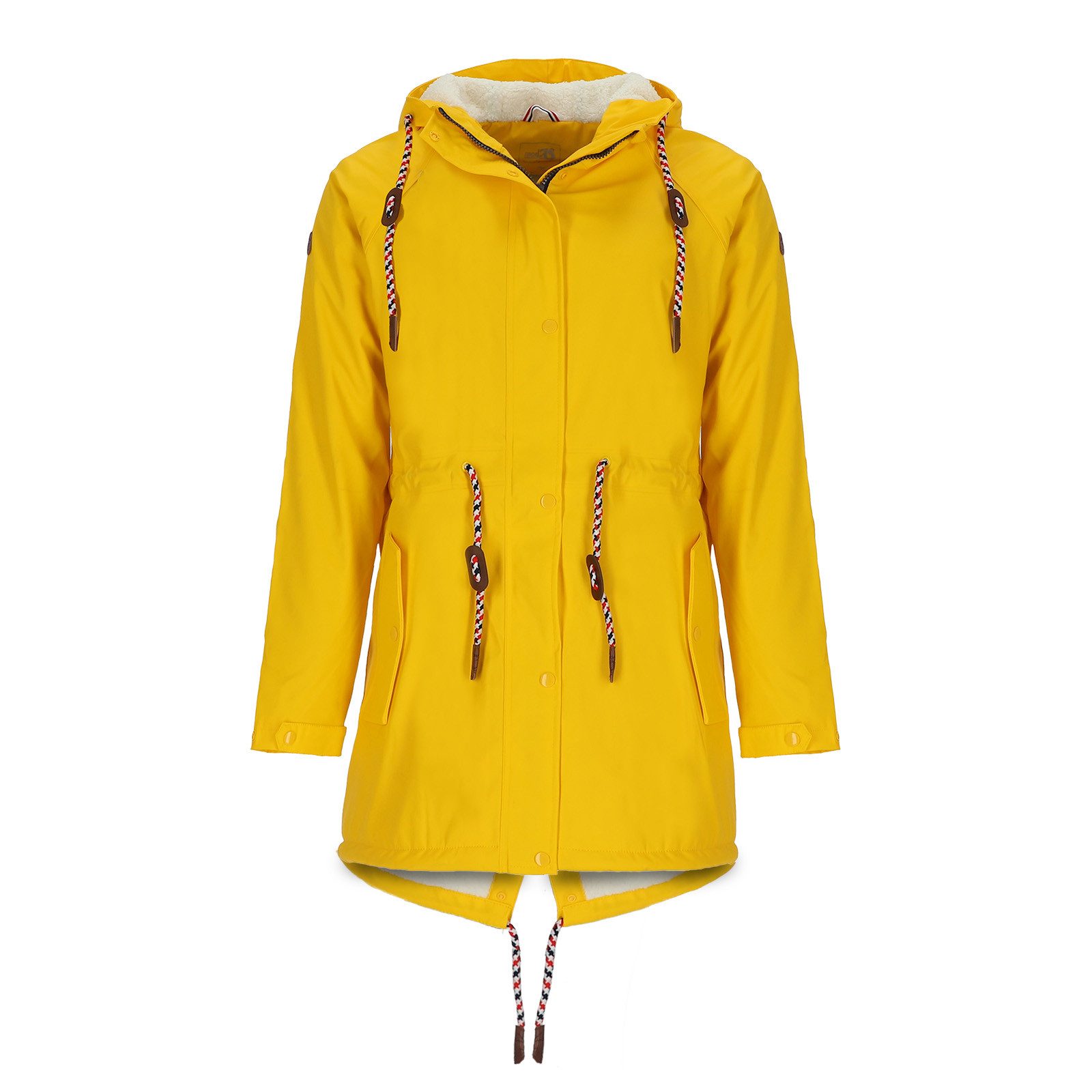modAS Regenjacke Damen Regenmantel aus PU - Wasserdichte Jacke mit Teddy-Fl günstig online kaufen
