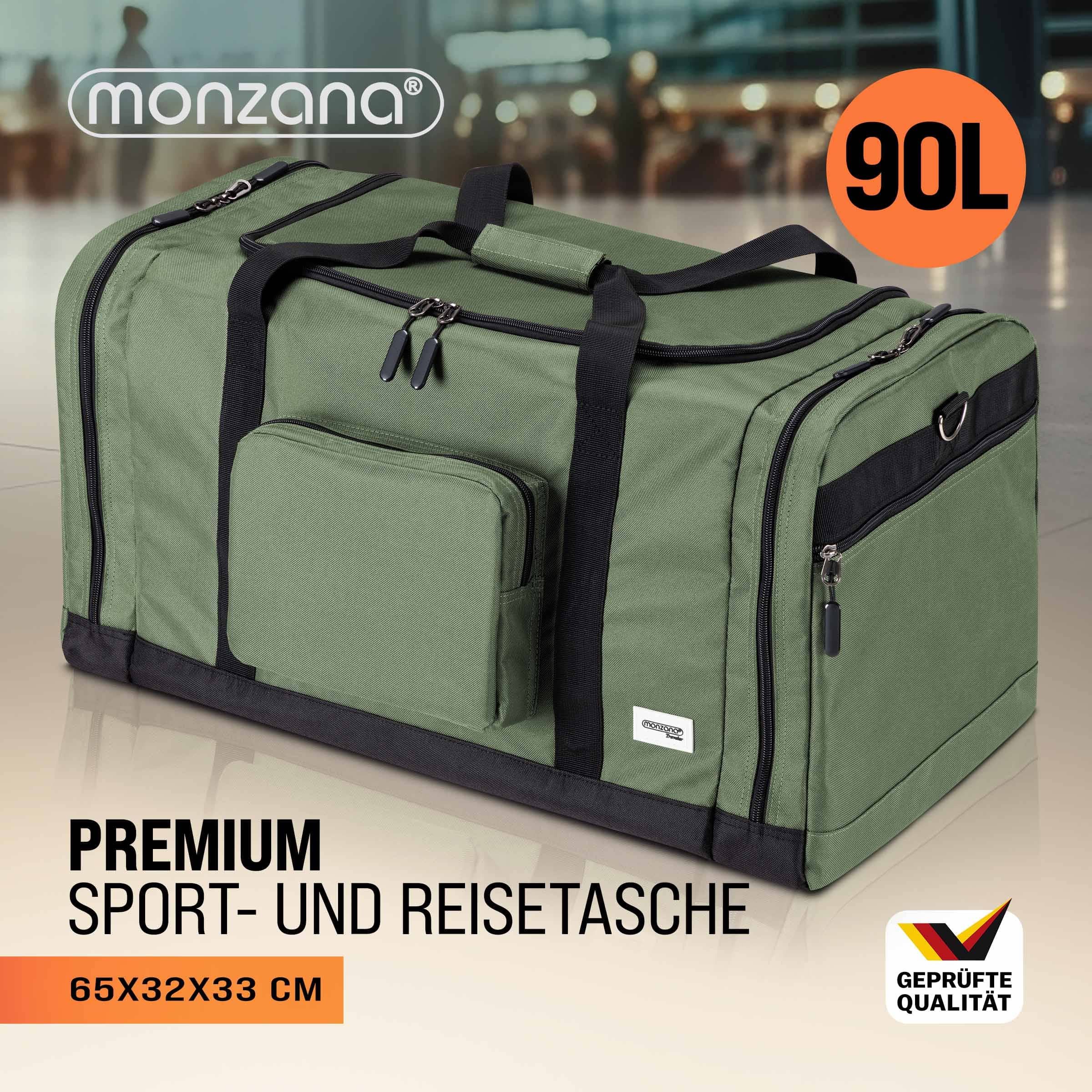 monzana Reisetasche, 90L 70x35x35cm Weekender Duffle Bag Sporttasche Olivgr günstig online kaufen