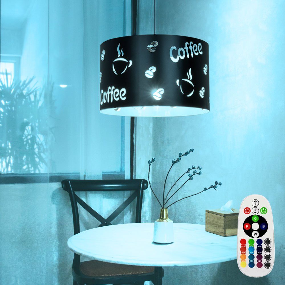 Pendel Lampe Hänge Farbwechsel, Pendelleuchte, etc-shop Leuchte im Fernbedienung Leuchtmittel Warmweiß, Set inklusive, LED Coffee dimmbar
