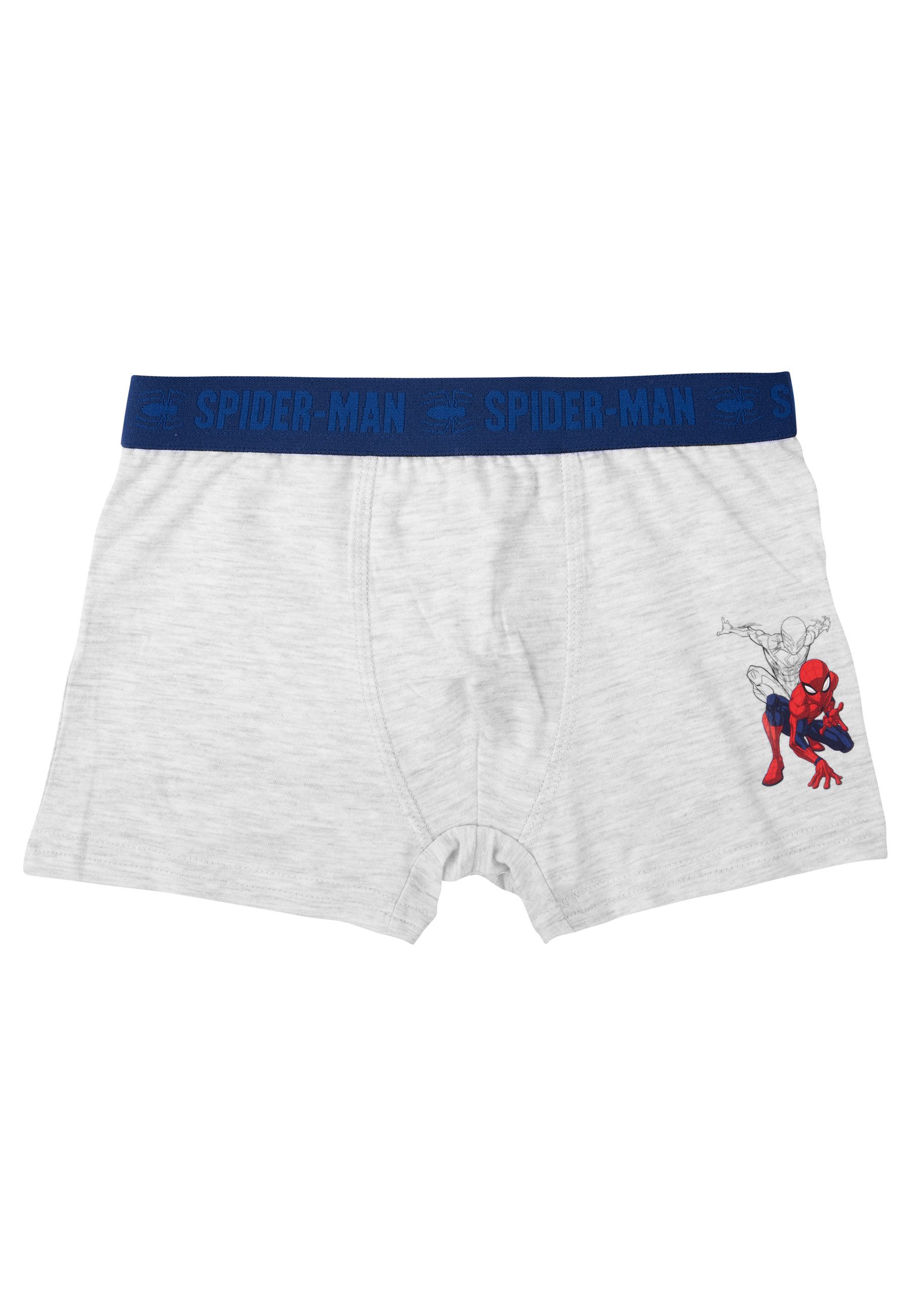 United Labels® Boxershorts Marvel Spider-Man Boxershorts Jungen - Unterhose Blau/Grau (2er Pack)