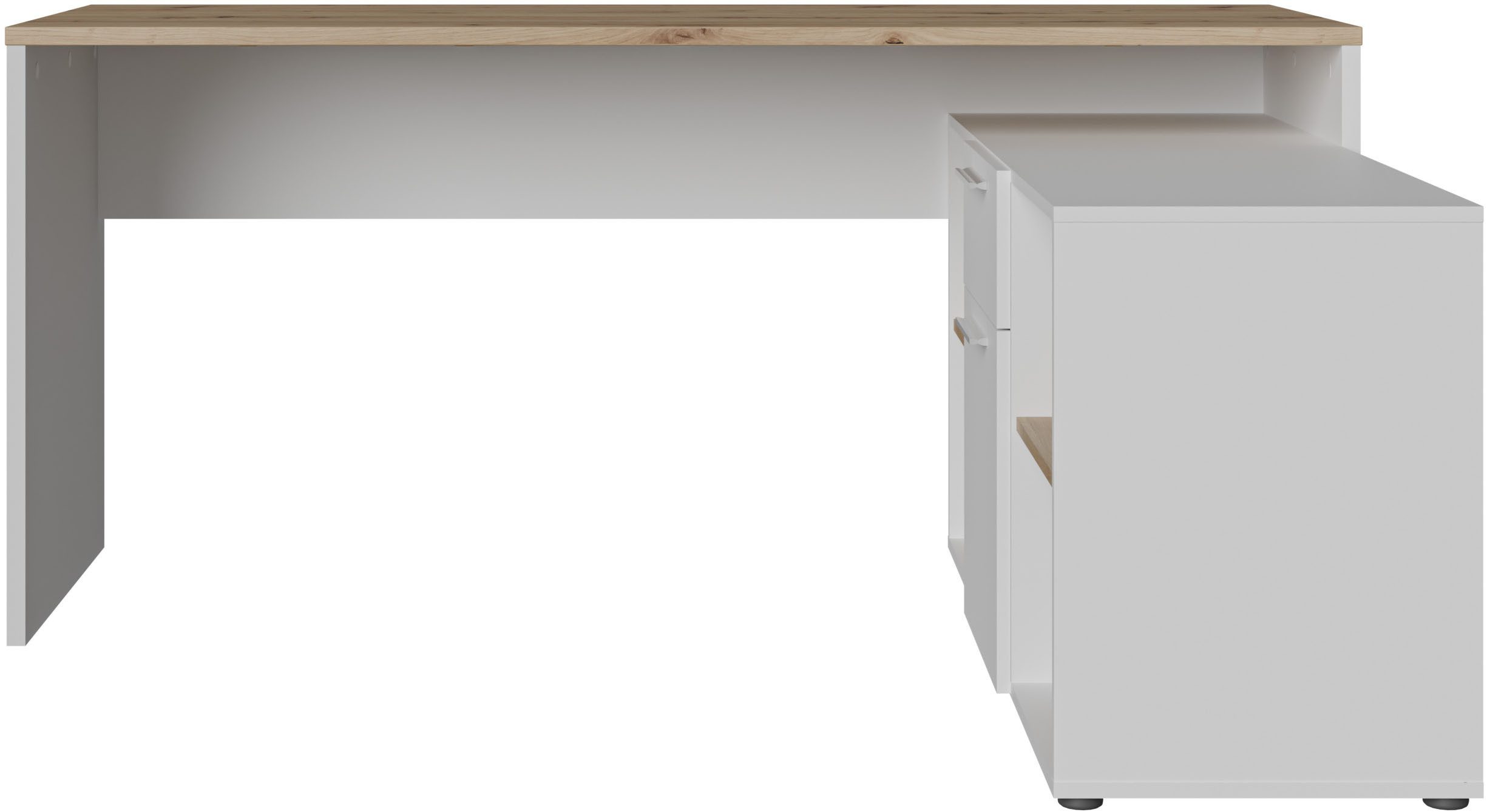 FORTE Eckschreibtisch Contra Costa, B/H/T 160/73,5/128 cm, Über-Eck-Lösung