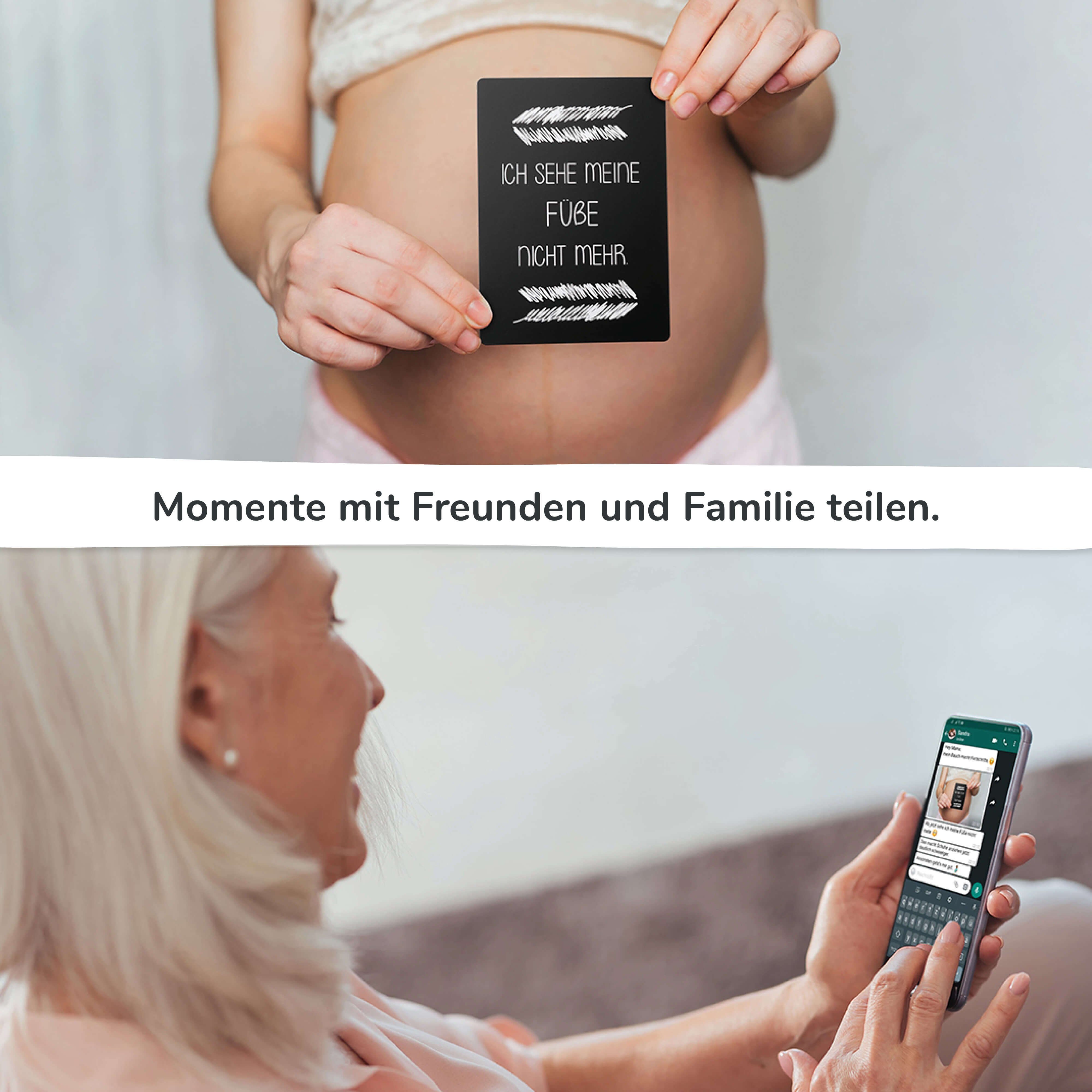 Pihu Karte Mütter Selfiekarten werdende Geschenk Schwangerschaftskarten Ehrliche für - - Meilensteine Schwangerschaft, 