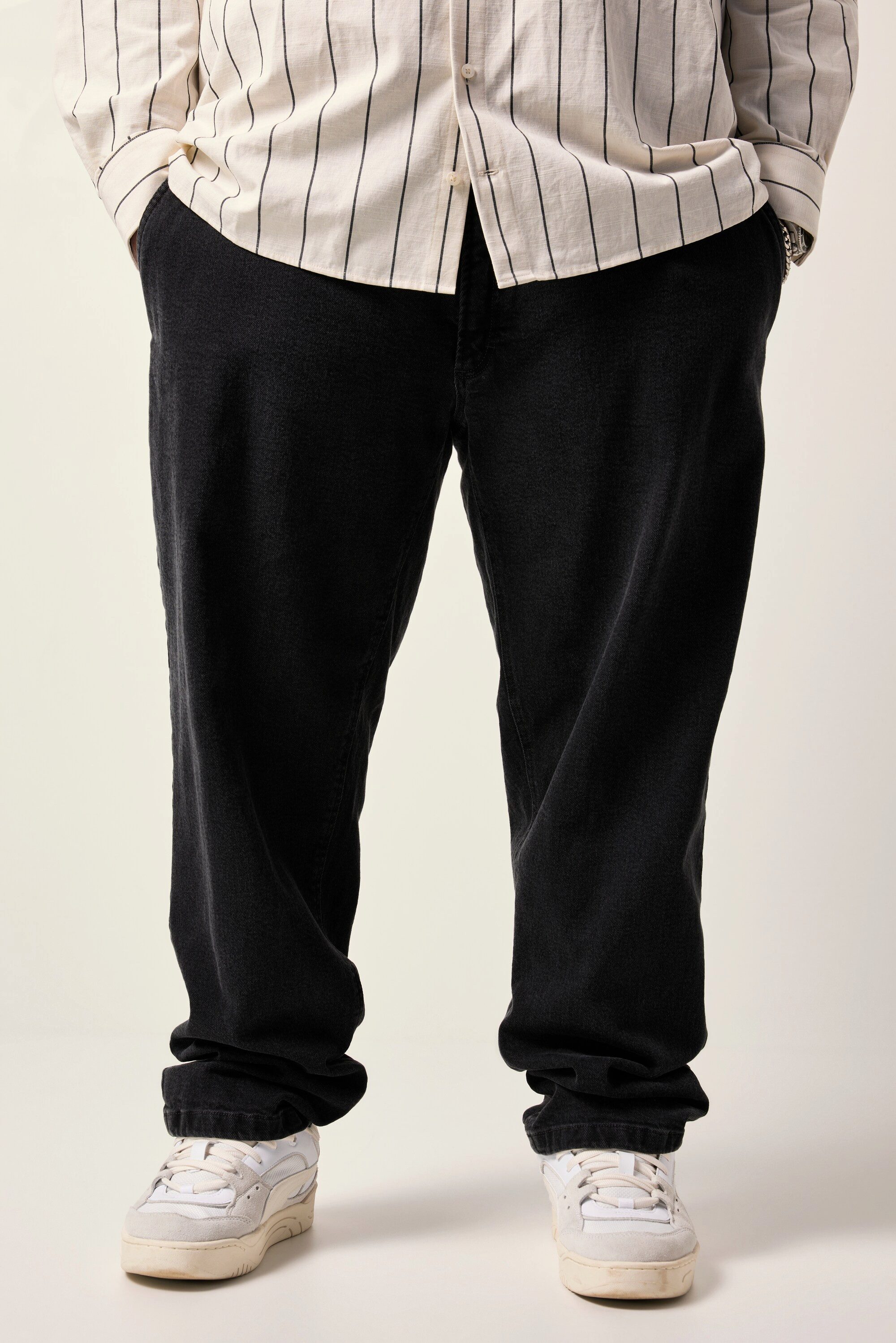 STHUGE 5-Pocket-Jeans STHUGE Jeans-Chino Black Denim tapered Baggy Fit günstig online kaufen