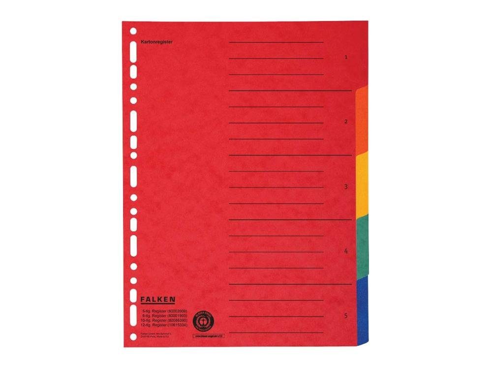 Falken Aktenordner Falken Farbiges Register aus Karton DIN A4 in Über