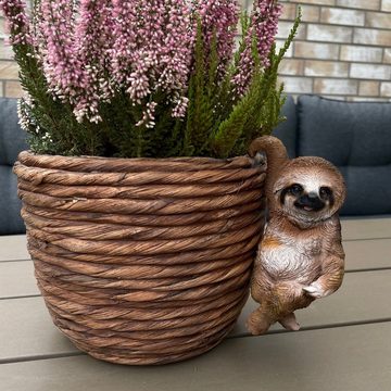 Online-Fuchs Gartenfigur als Faultier zur Deko am Blumentopf, Beetstecker, 24, Maße: 14x8x7 cm, als Anhänger am Kräutertopf