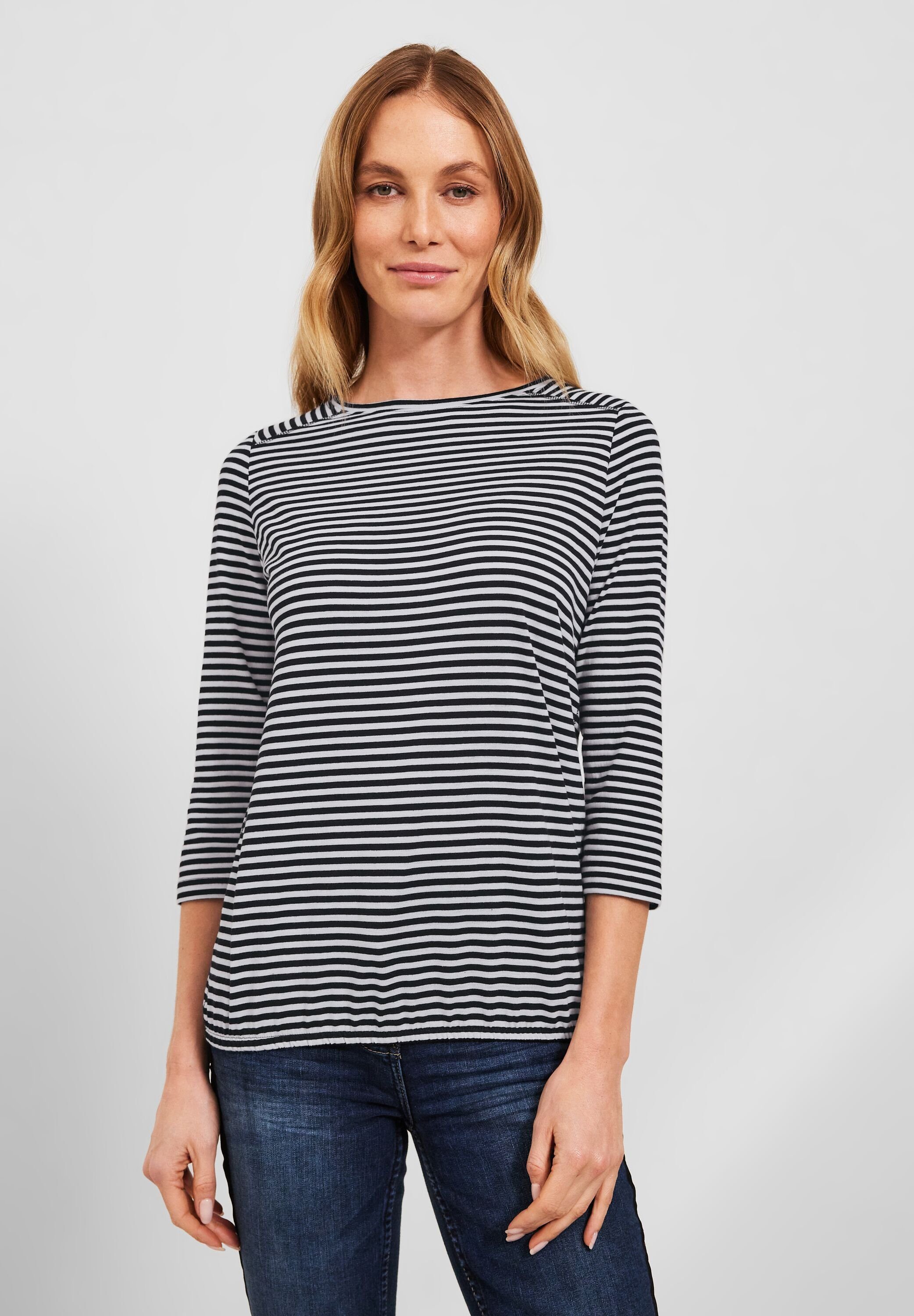 Cecil 3/4-Arm-Shirt mit U-Boot-Ausschnitt black | Shirts