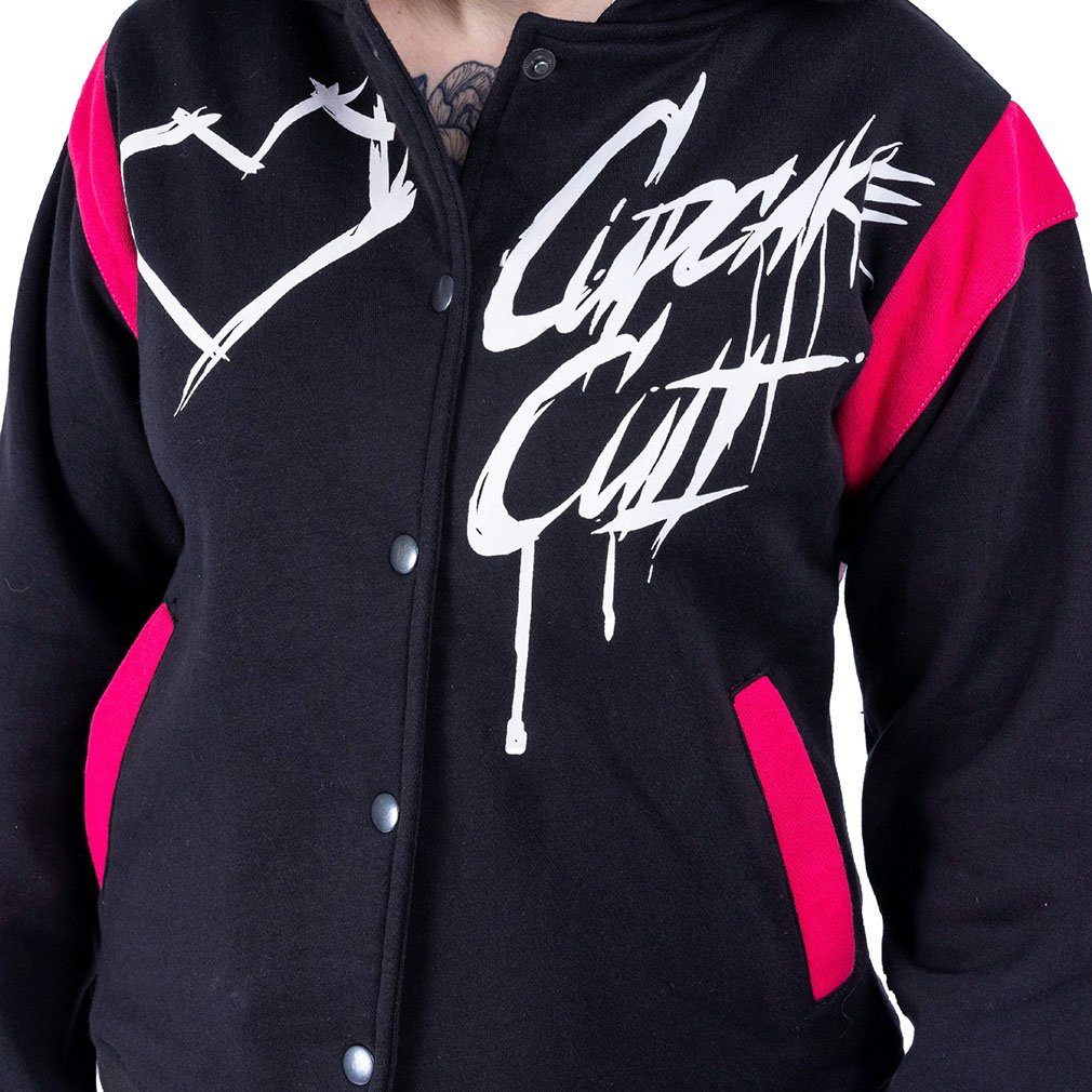 Cupcake Cult Kapuzensweatshirt Kapuzenjacke Sad But Cute Varsity Teddy Punk College Jacke