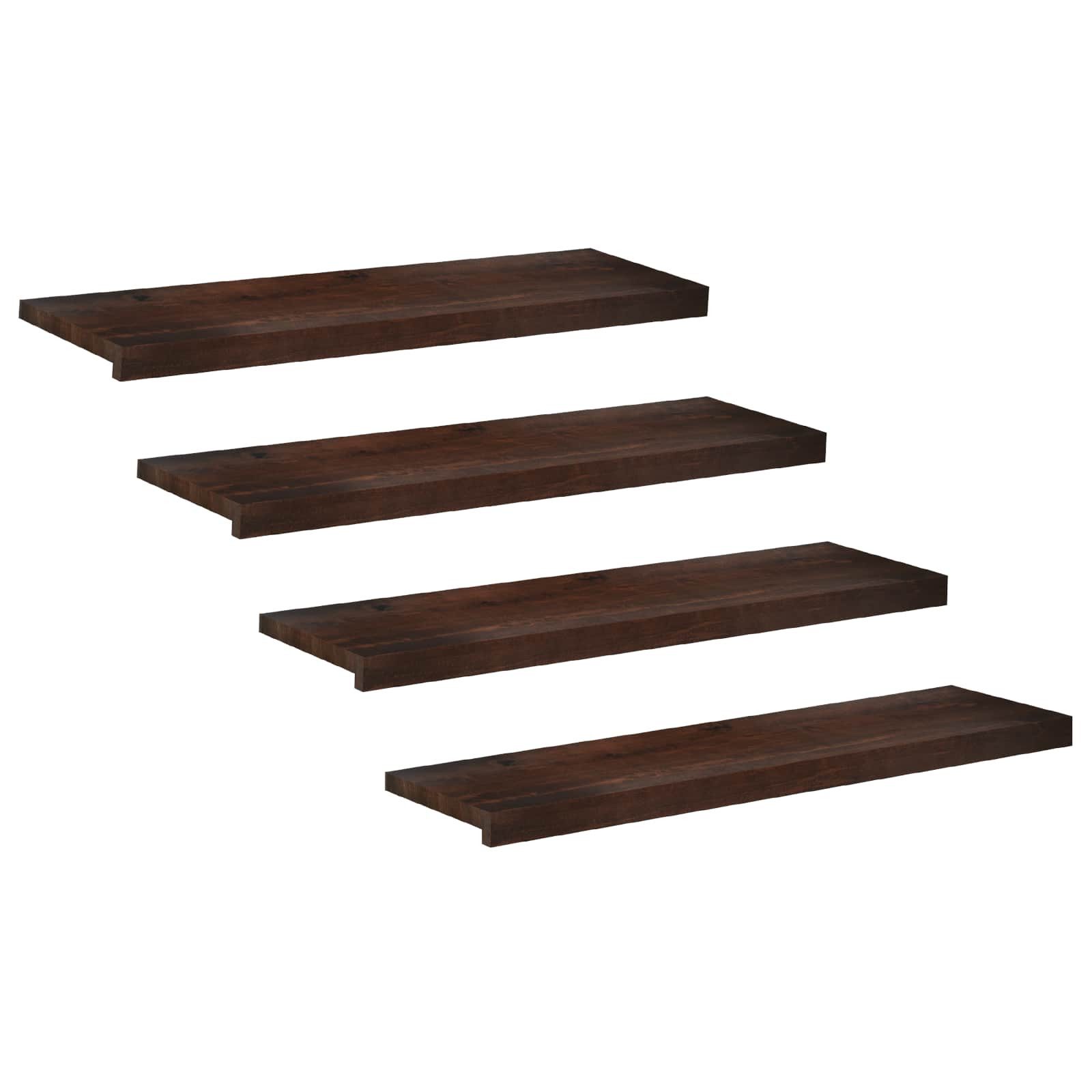 vidaXL Stufenmatte 90 x 25 x 2 cm Treppenstufen 4 stk 90x25x2 cm Dunkelbraun