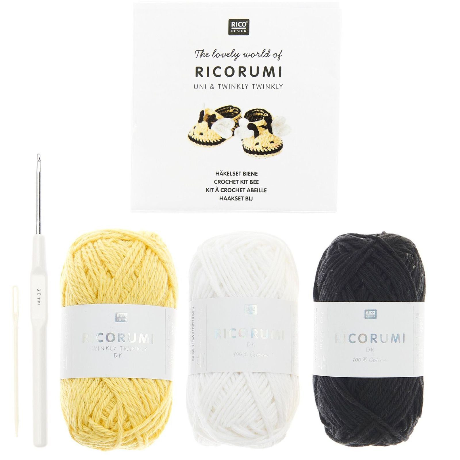 Rico Design Kreativset Ricorumi Häkelset Baby Booties, DIY Set