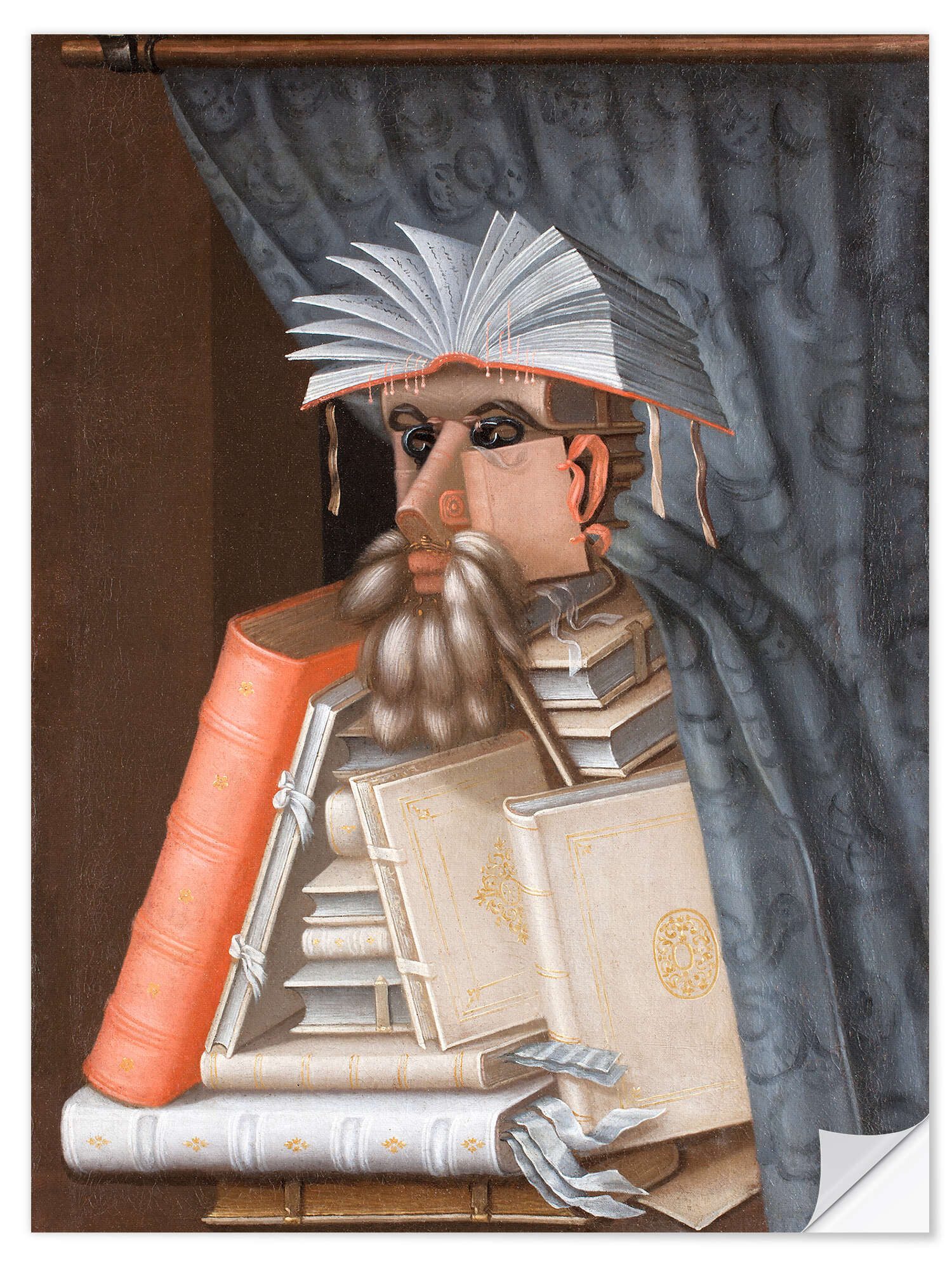 Posterlounge Wandfolie Giuseppe Arcimboldo, Der Bibliothekar, Malerei