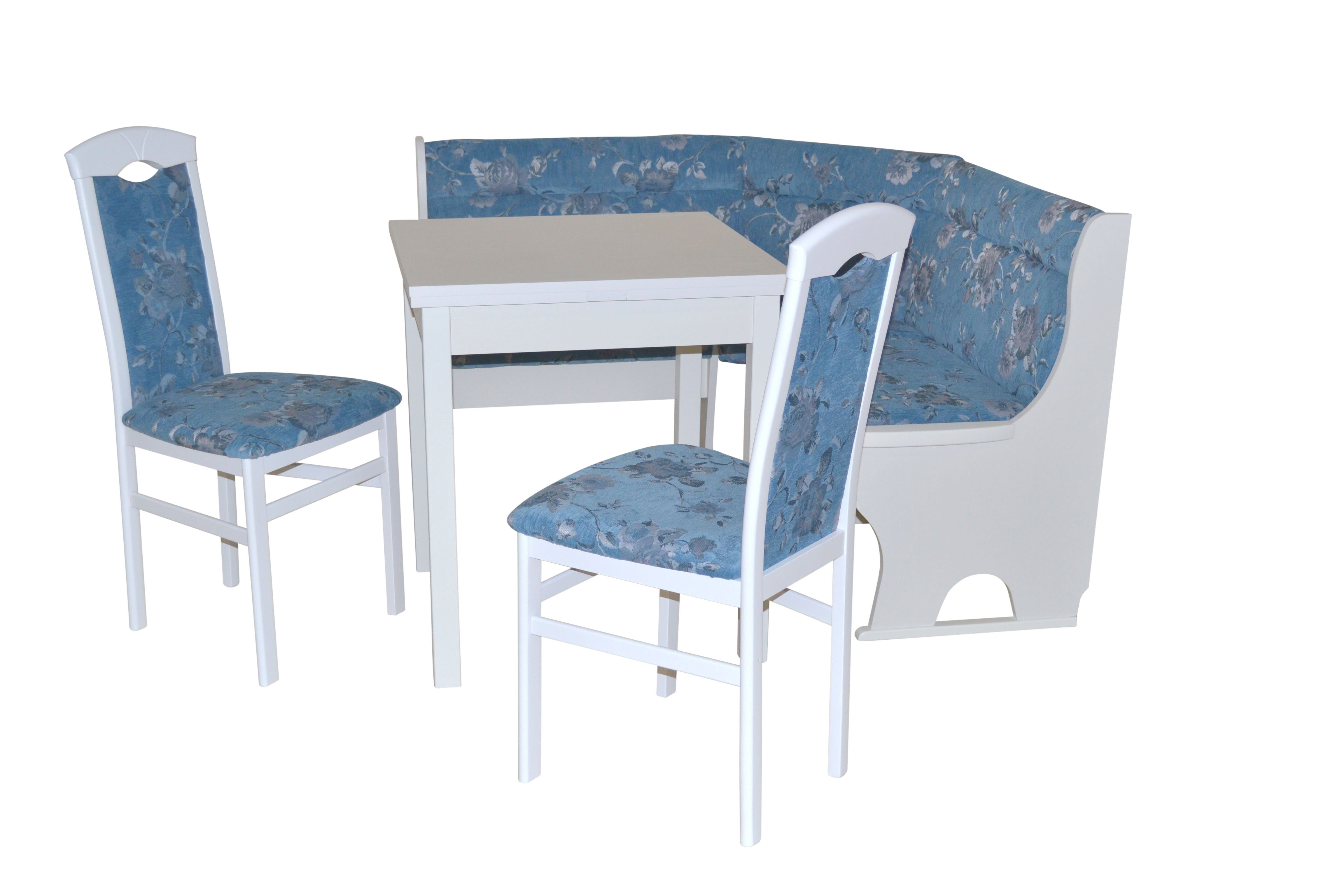 moebel-direkt-online Eckbankgruppe blau hochwertiger Set), Gasdruckfeder (Spar-Set, Sitzflächen mit Anja 4tlg. I