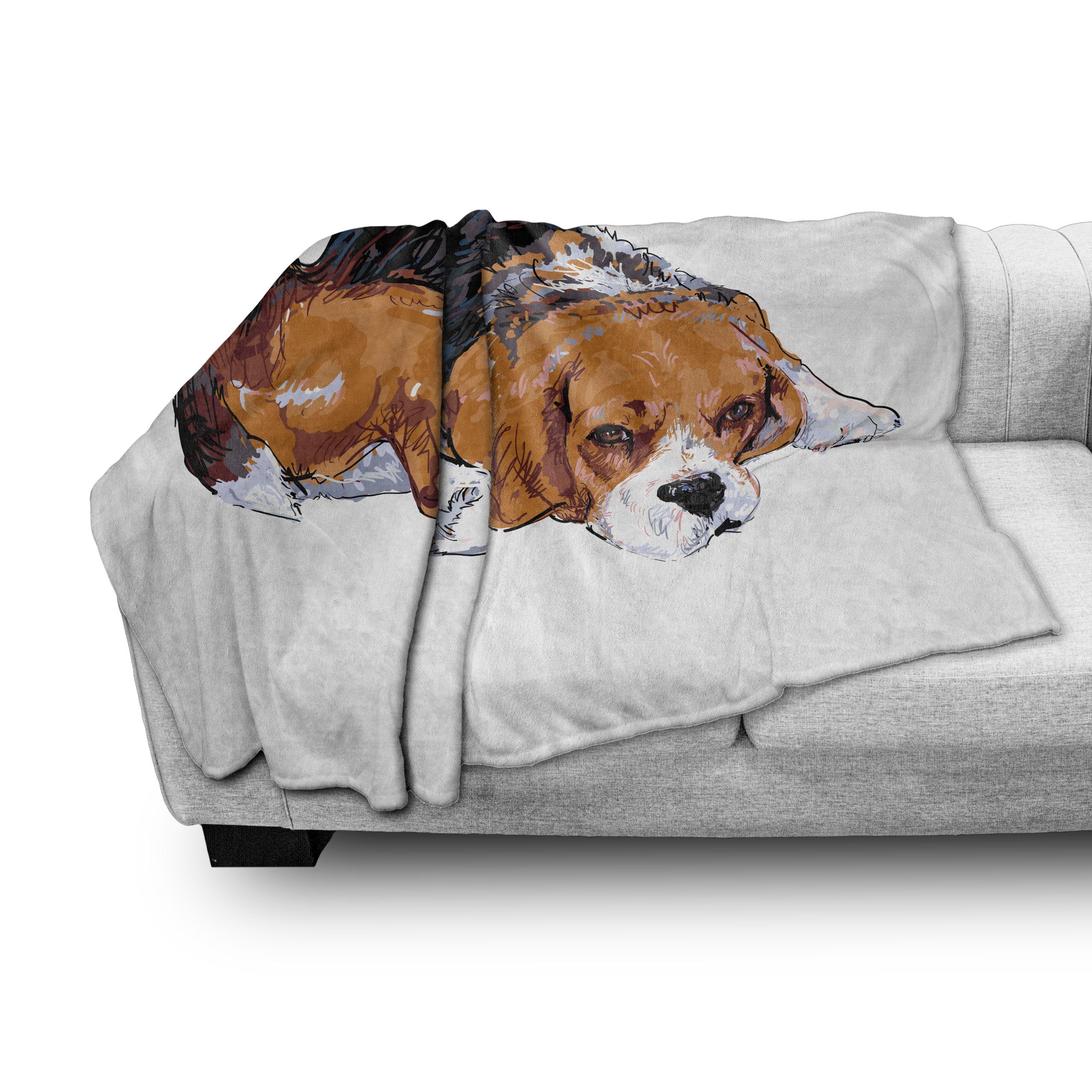 wie Gemütlicher für Wohndecke Plüsch Außenbereich, und den Abakuhaus, Hund Zeichnung Beagle Innen- Sketch