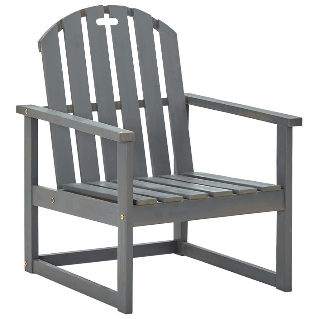 vidaXL Gartenstuhl Garten-Armlehnstühle 2 Stk. Grau Massivholz (2 St)