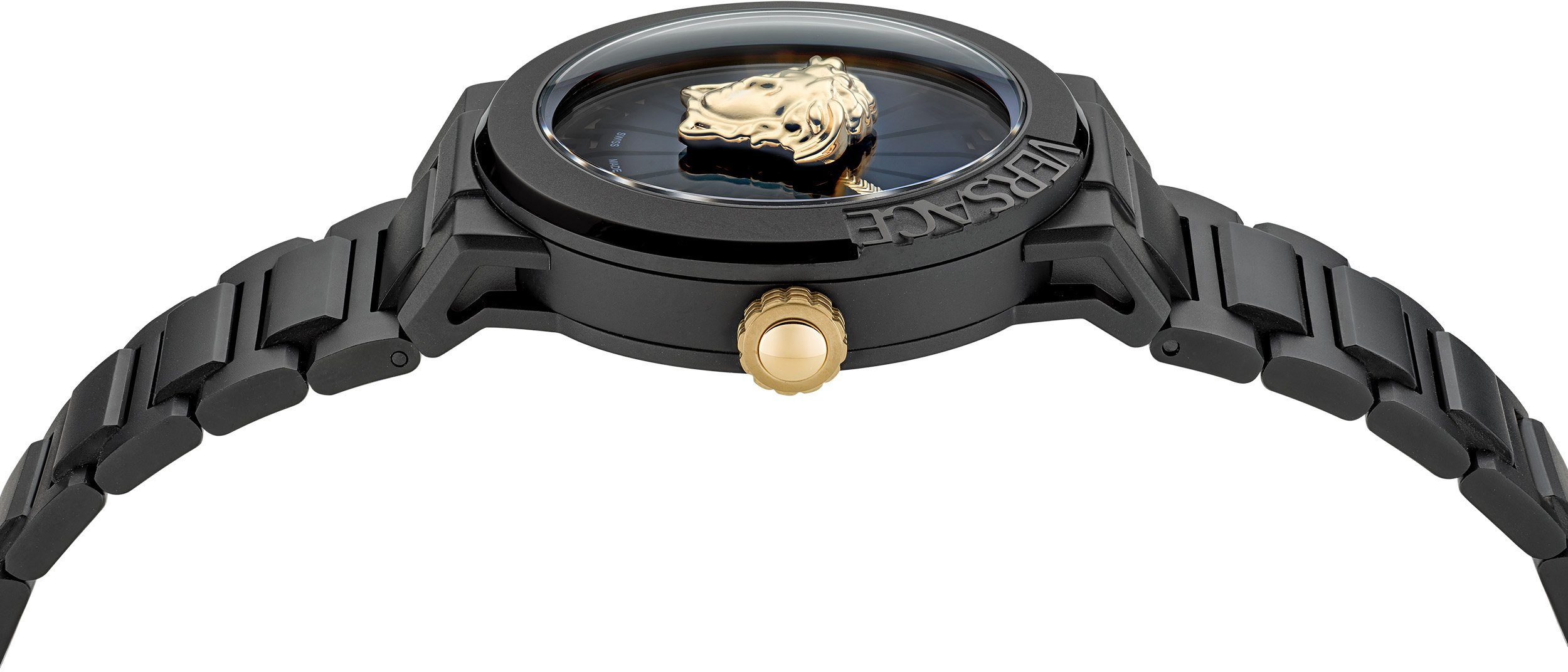 MEDUSA INFINITE, Versace Uhr IP-beschichtetem aus Armband Schweizer schwarz Edelstahl VE3F00622,