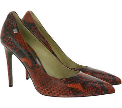 CR7 »CR7 CRISTIANO RONALDO Tango Damen Echtleder Stilettos mit Reptilien-Muster Made in Portugal Absatz-Schuhe Rot/Schwarz« Pumps