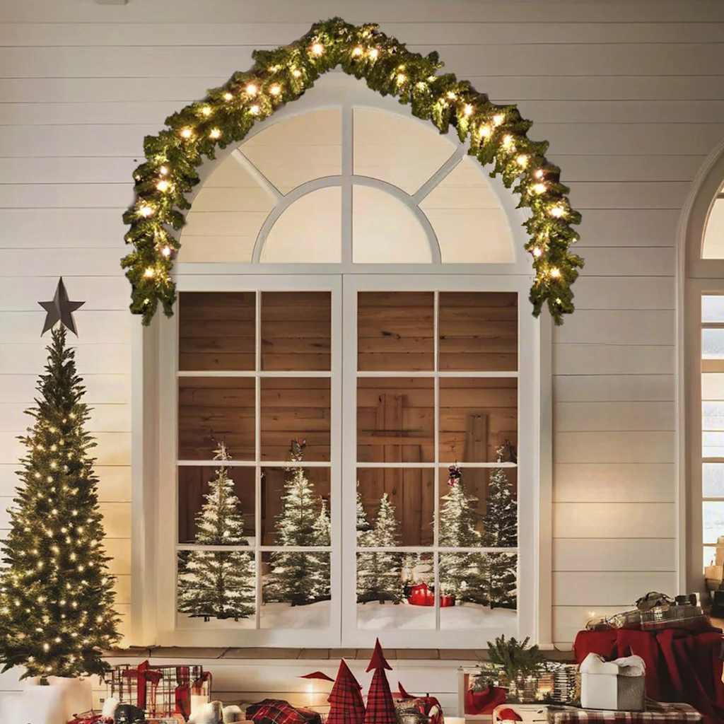 furnicato Girlanden Weihnachtsgirlande 5 m mit 75 warmweißen LEDs und 8 Lichteffekten (1-tlg)