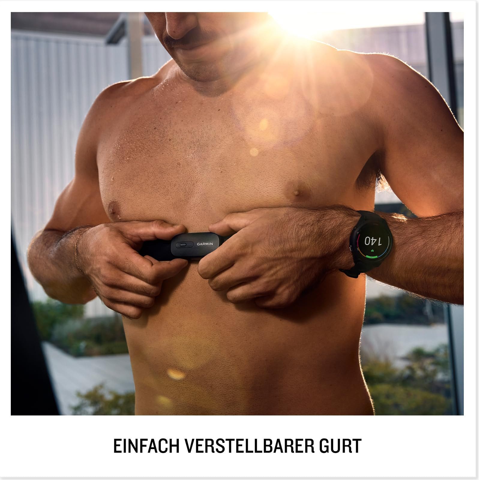 Garmin Uhrenarmband HRM 200 Brustgurt M-XL, Bluetooth/ANT+ Herzfrequenzgurt, Wasserfest, verstellbar – Bild 4 von 5