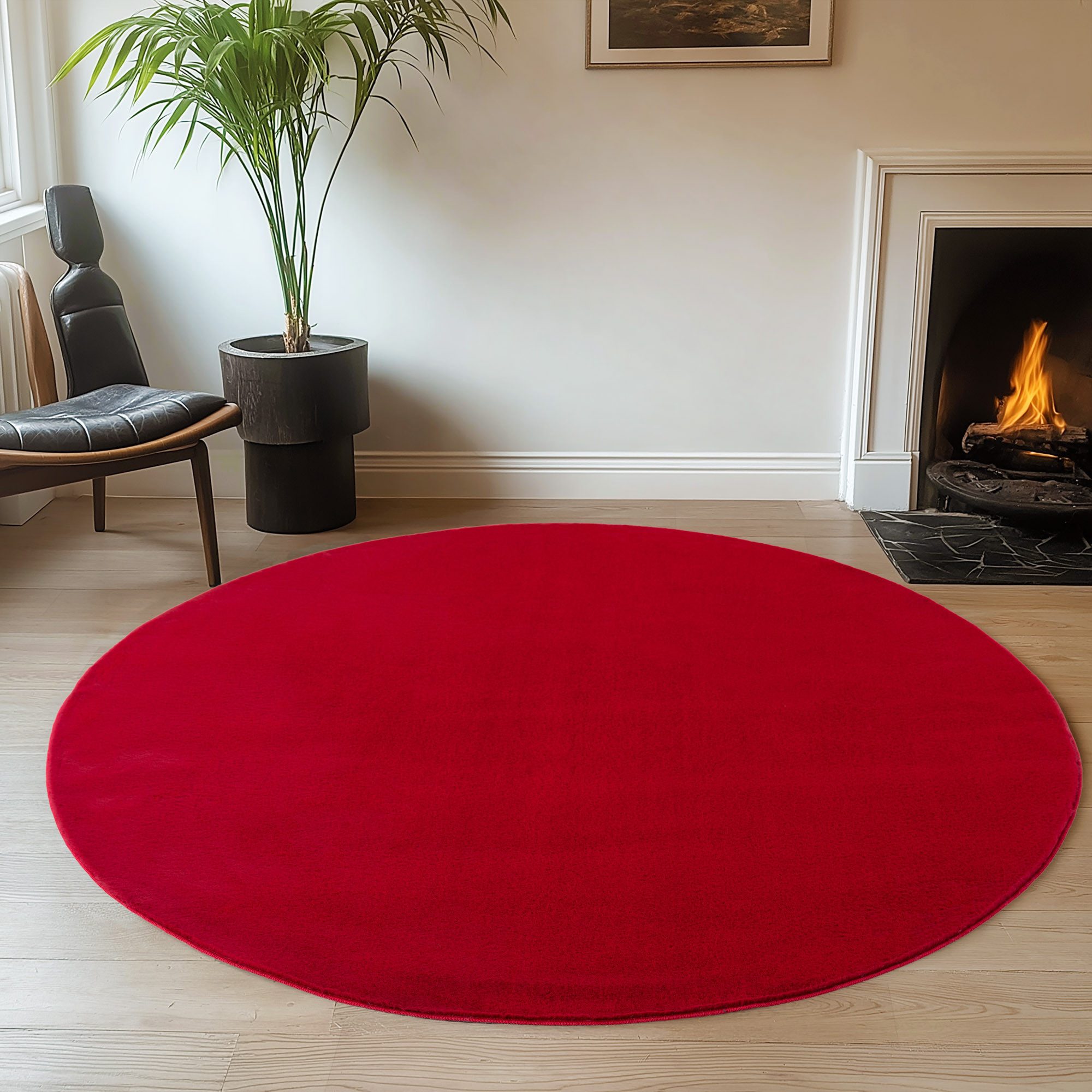 Ayyildiz Teppiche Teppich JOY 1400, auch als Läufer und in Rund erhältlich, rund, Höhe: 11 mm, besonders weich, uni Kurzflor, Wohnzimmer, Kinderzimmer
