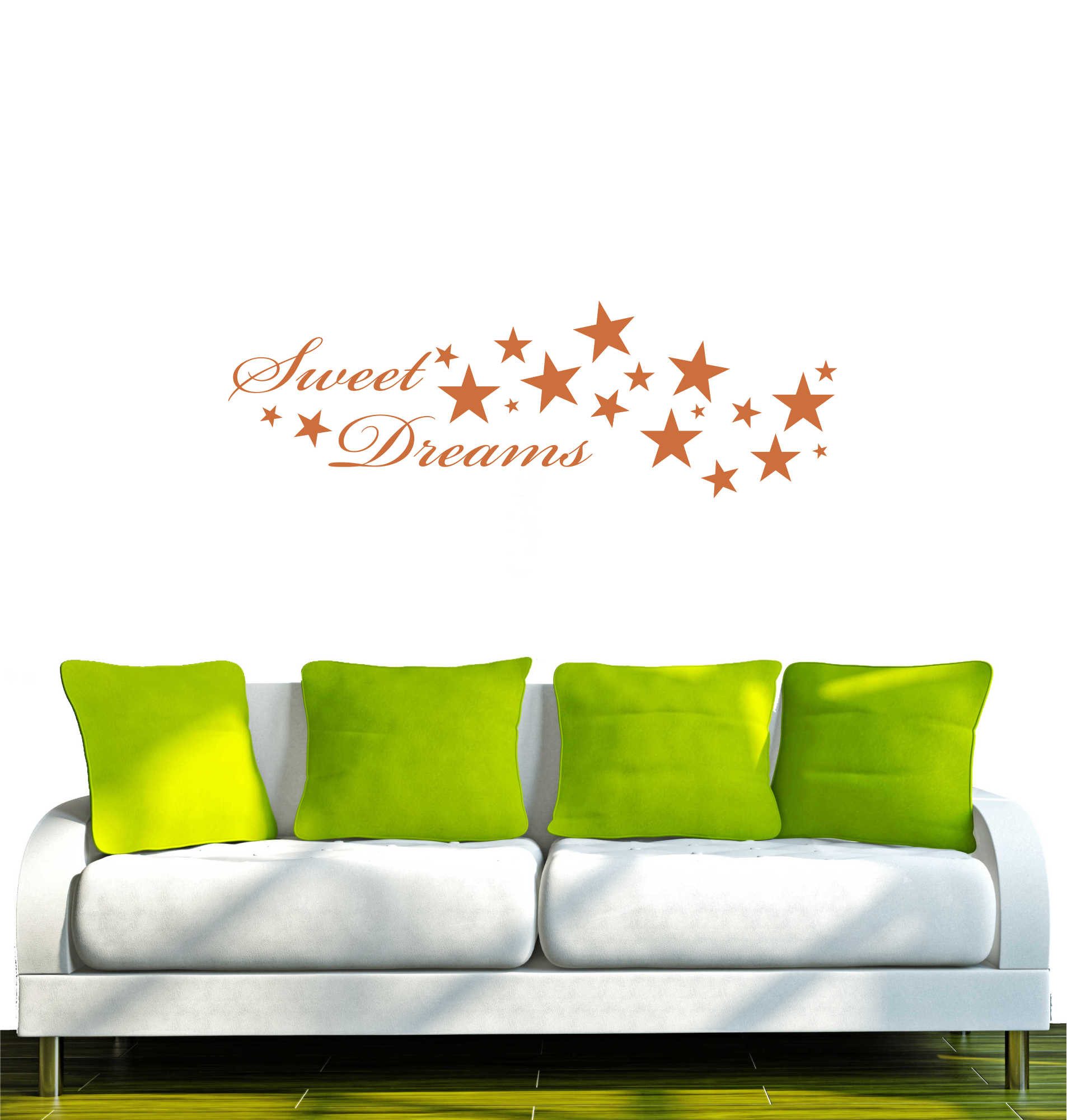 INDIGOS UG Wandtattoo Wandtattoo - Wandaufkleber - w187 Sweet Dreams Spruch Wandaufkleber