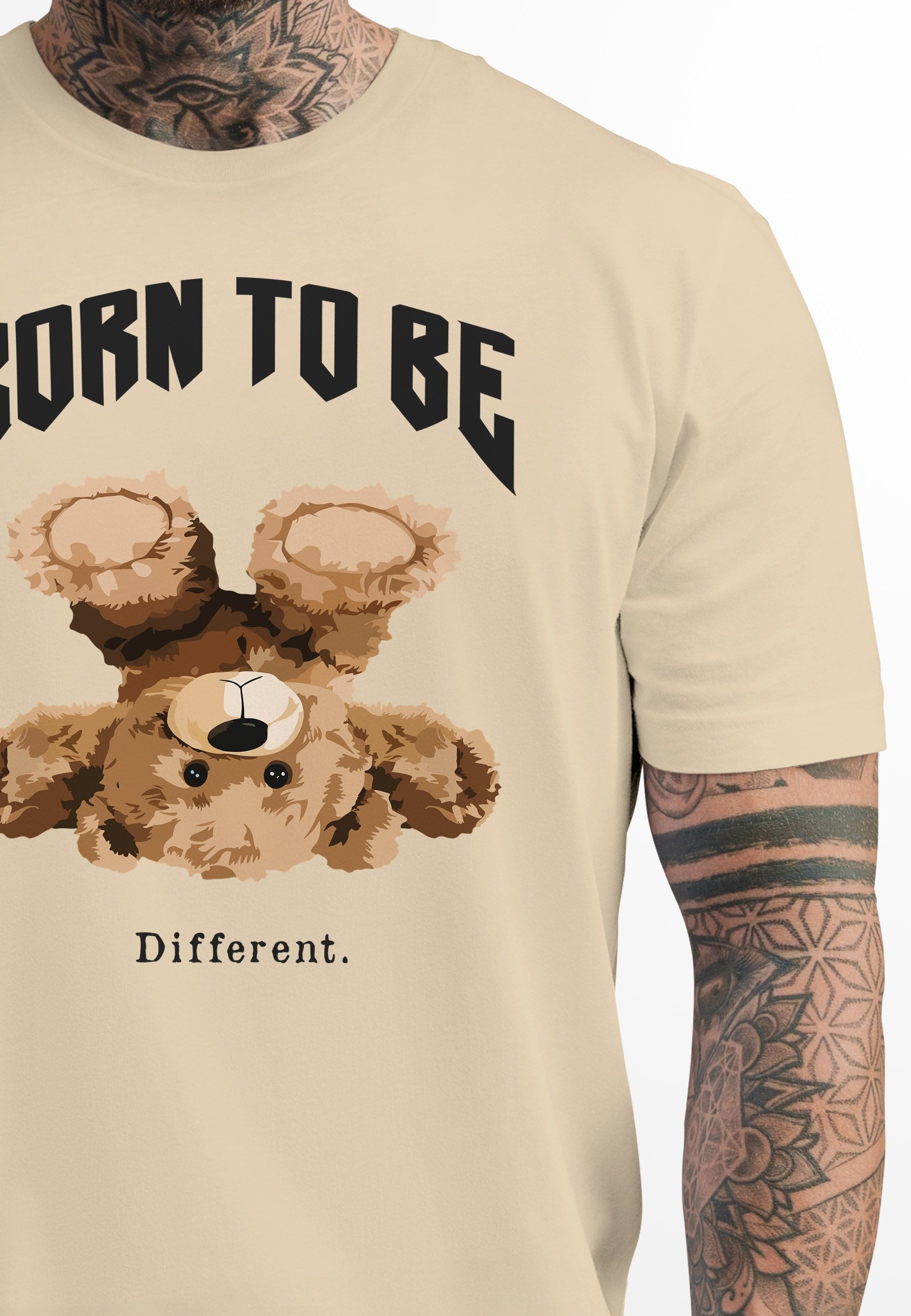 Neverless Print-Shirt Herren T-Shirt Printshirt Born to be different Schrif günstig online kaufen