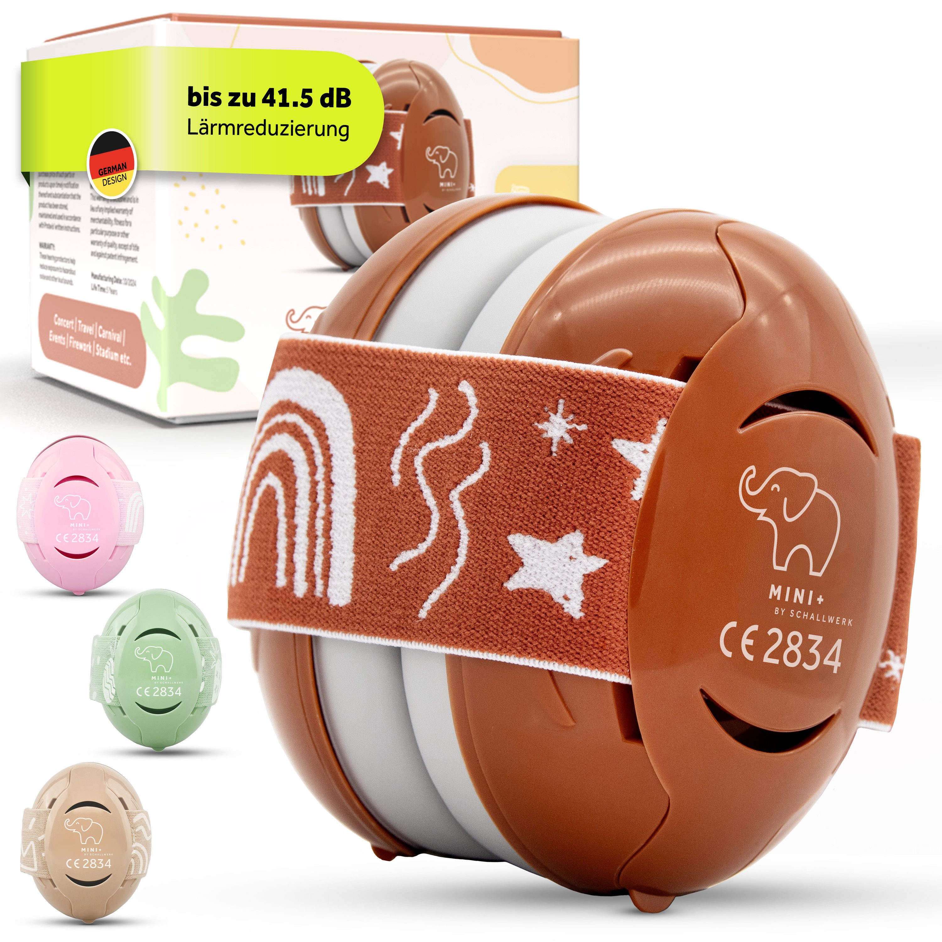 Schallwerk Kapselgehörschutz Mini+ Ohrenschützer für Kleinkinder - Gehörschutz Baby, (Kopfhörer Babys & Kleinkinder, Ohrenschutz für Babys mit verstellbaren Band), bis zu 52cm Kopfumfang